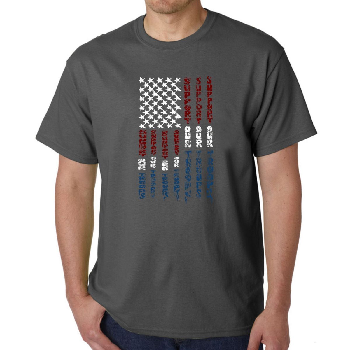Mens Word Art T-shirt - Support our Troops