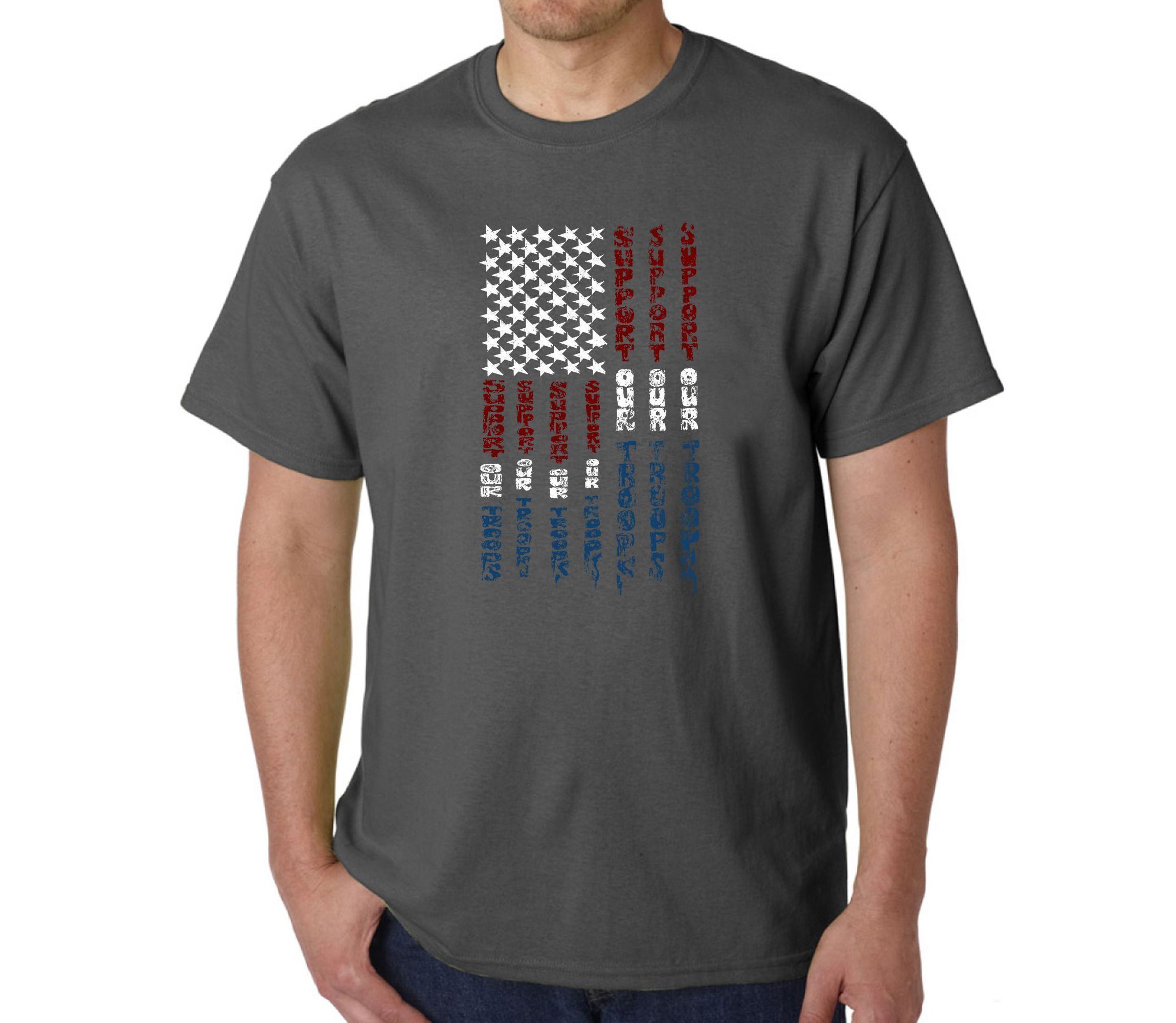 Mens Word Art T-shirt - Support our Troops