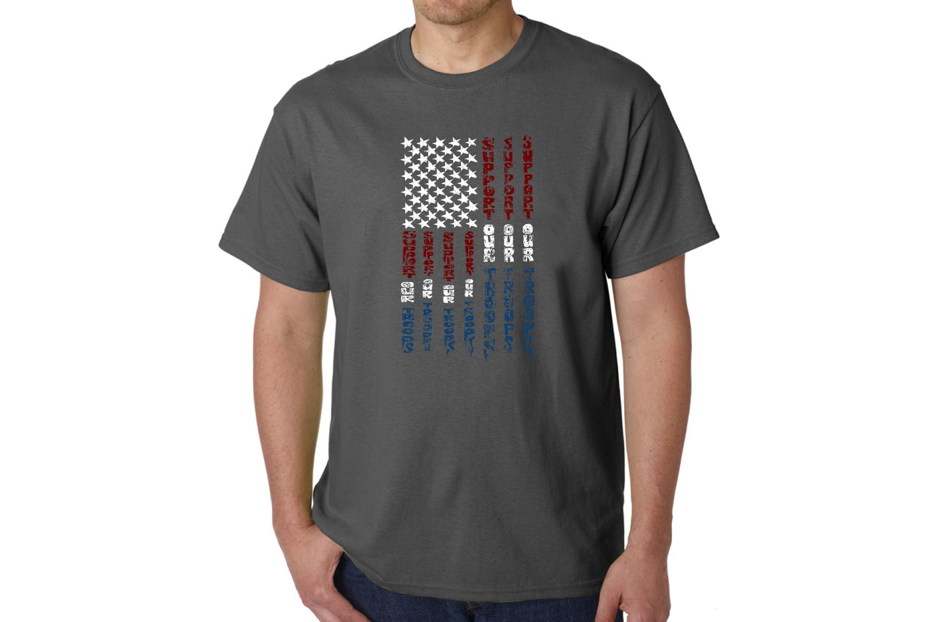 Mens Word Art T-shirt - Support our Troops