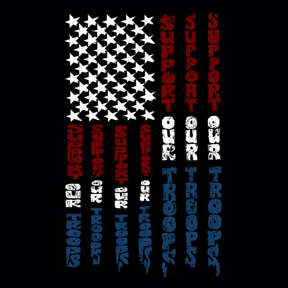 Mens Word Art T-shirt - Support our Troops