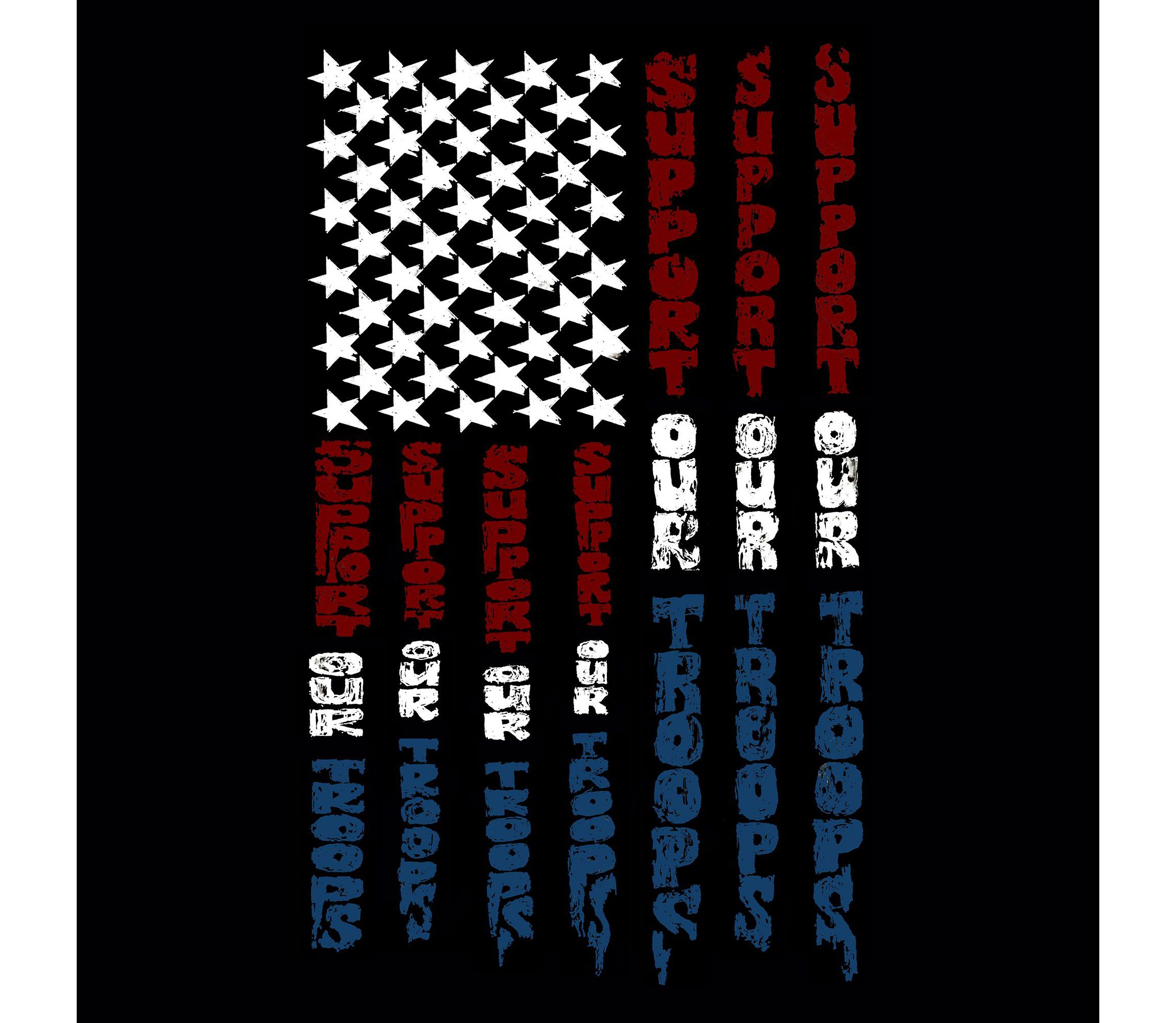 Mens Word Art T-shirt - Support our Troops