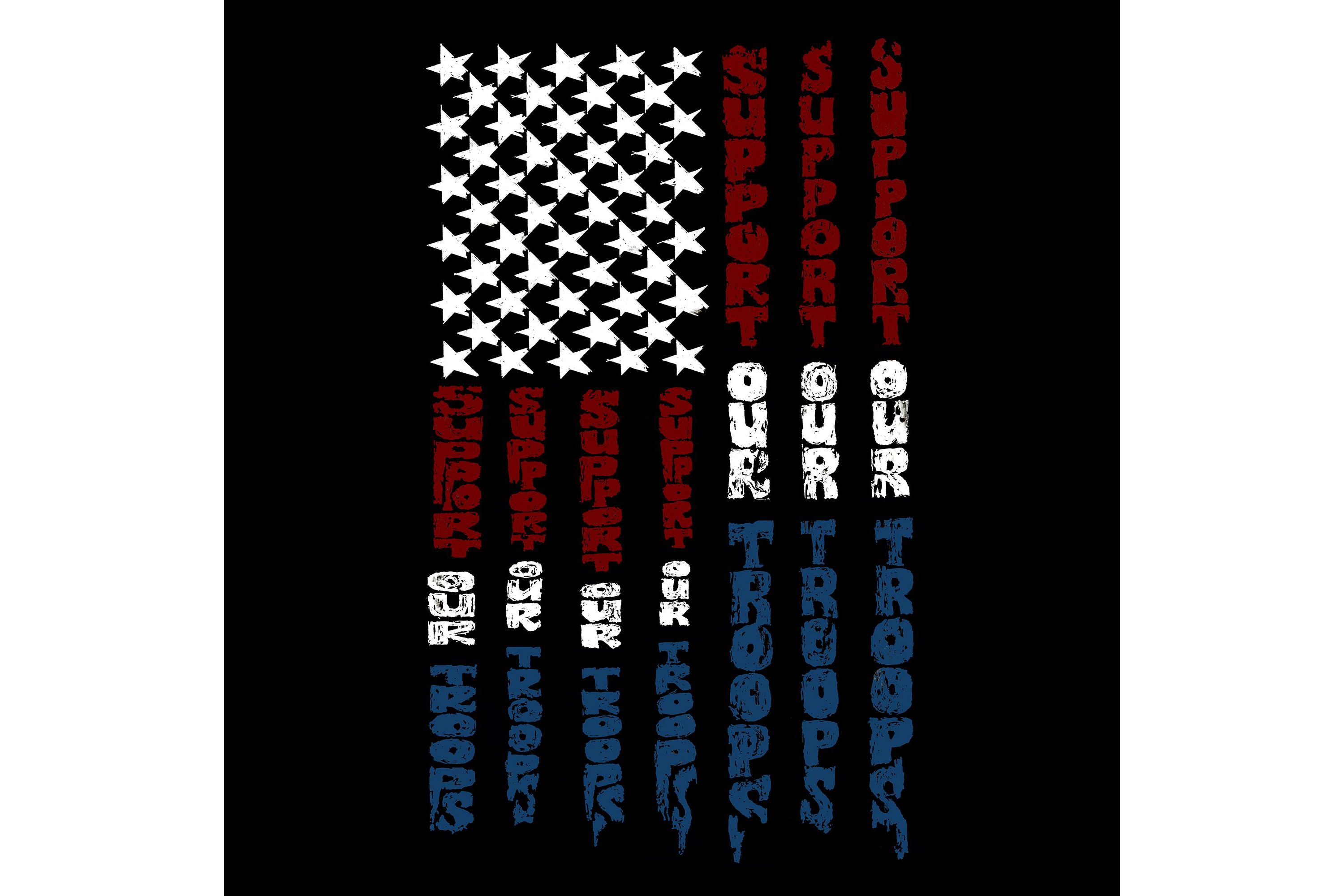 Mens Word Art T-shirt - Support our Troops