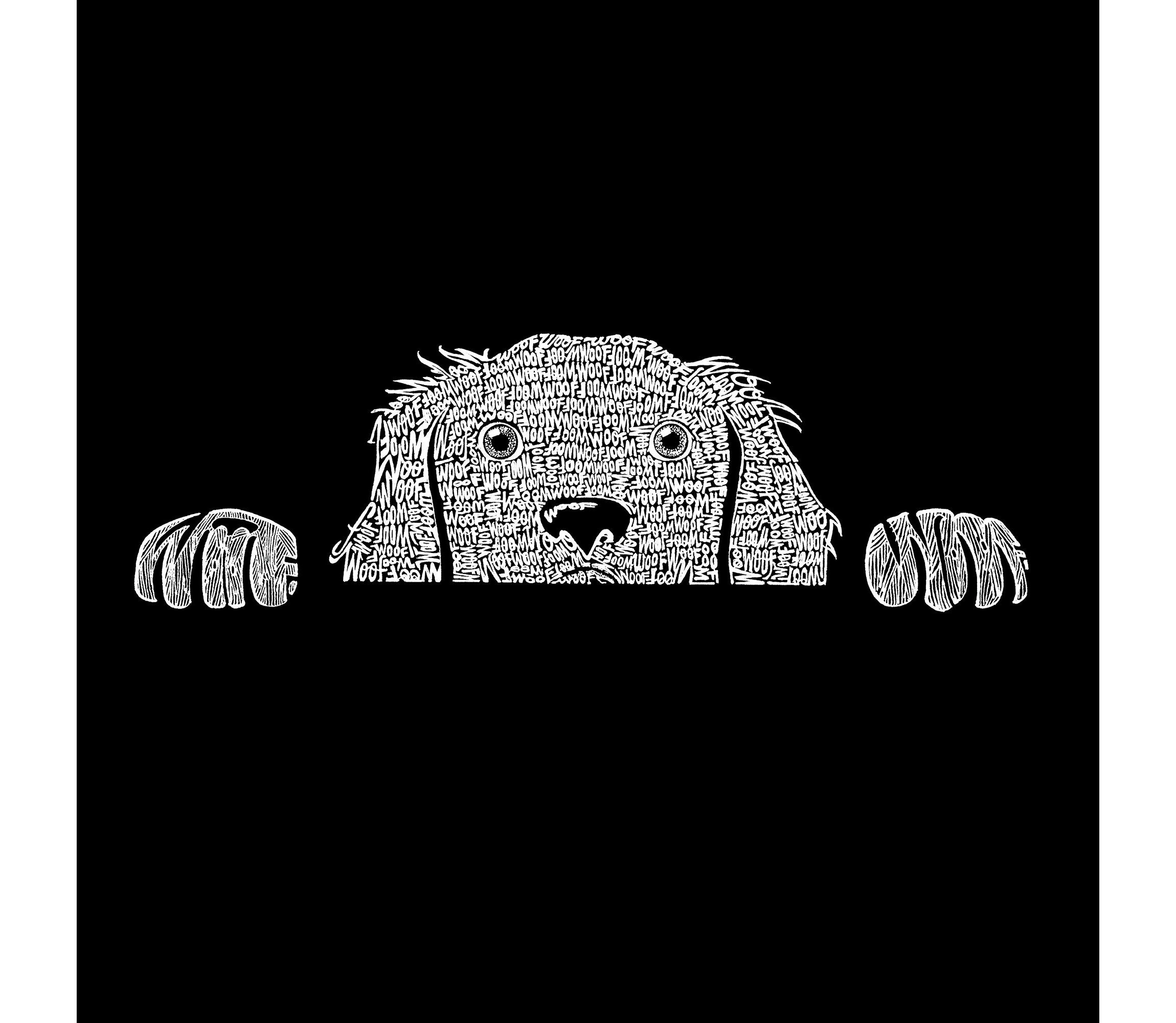 Mens Word Art Hooded Sweatshirt - Peeking Dog
