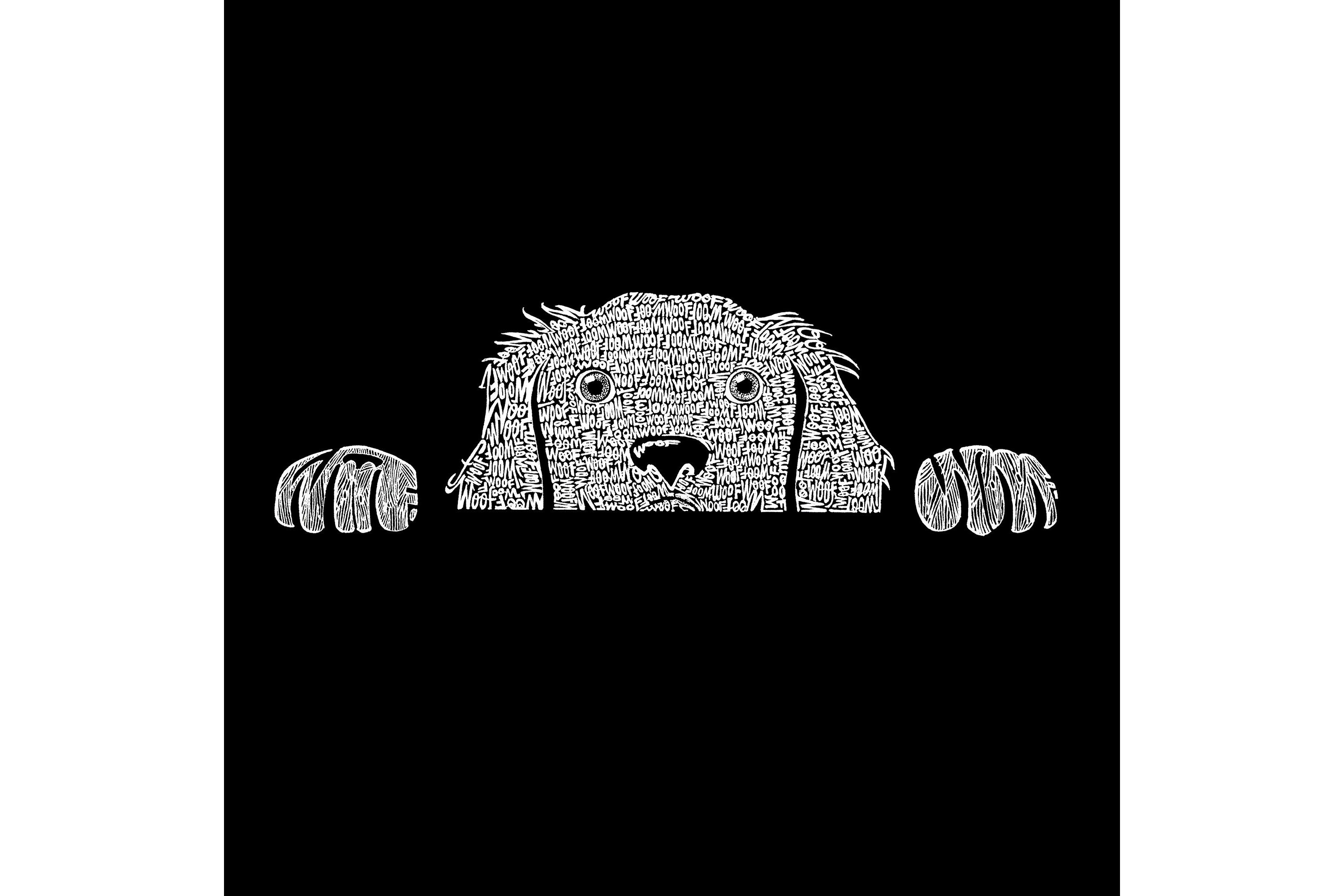 Mens Word Art Hooded Sweatshirt - Peeking Dog