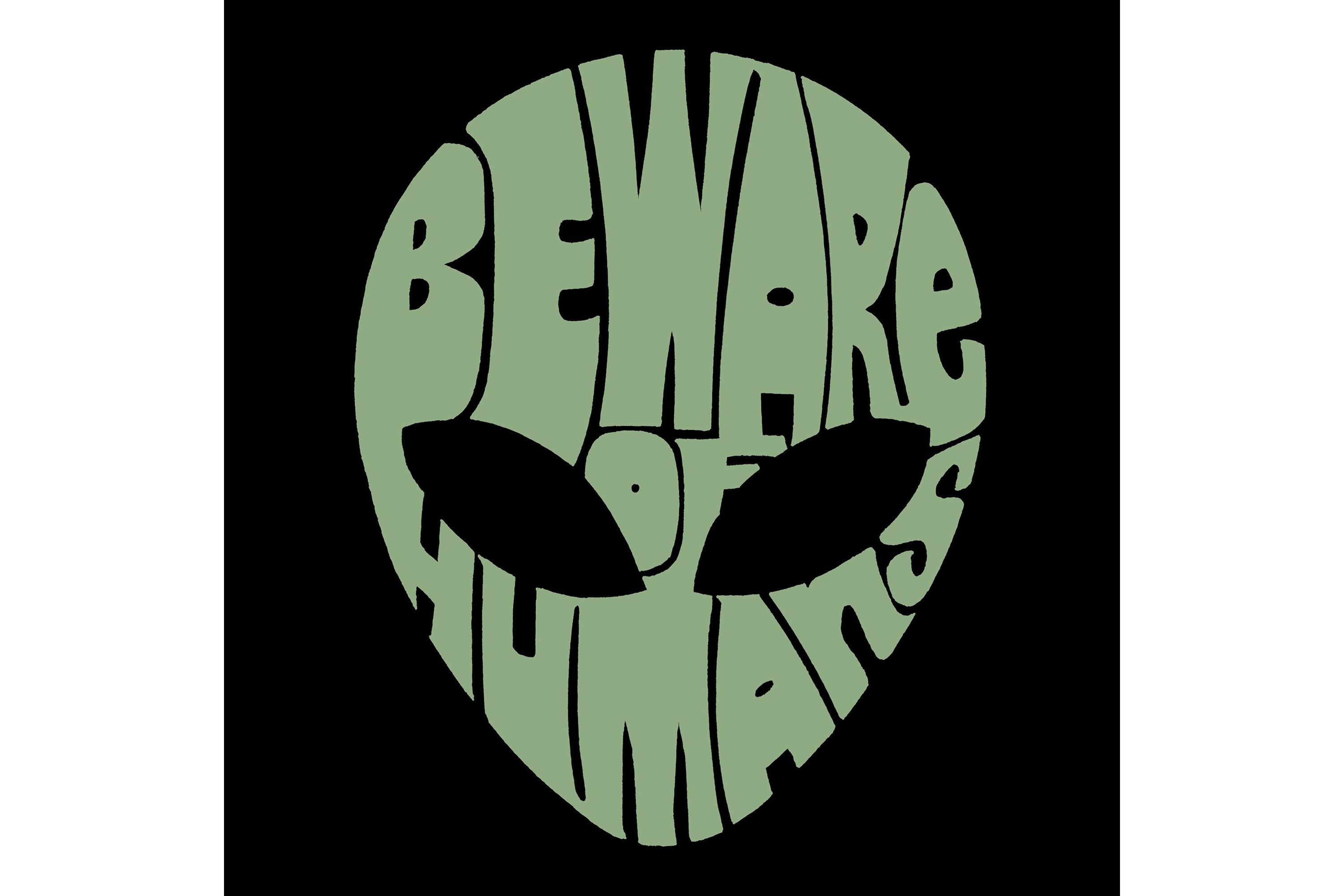 Mens Premium Blend Word Art T-shirt - Beware of Humans