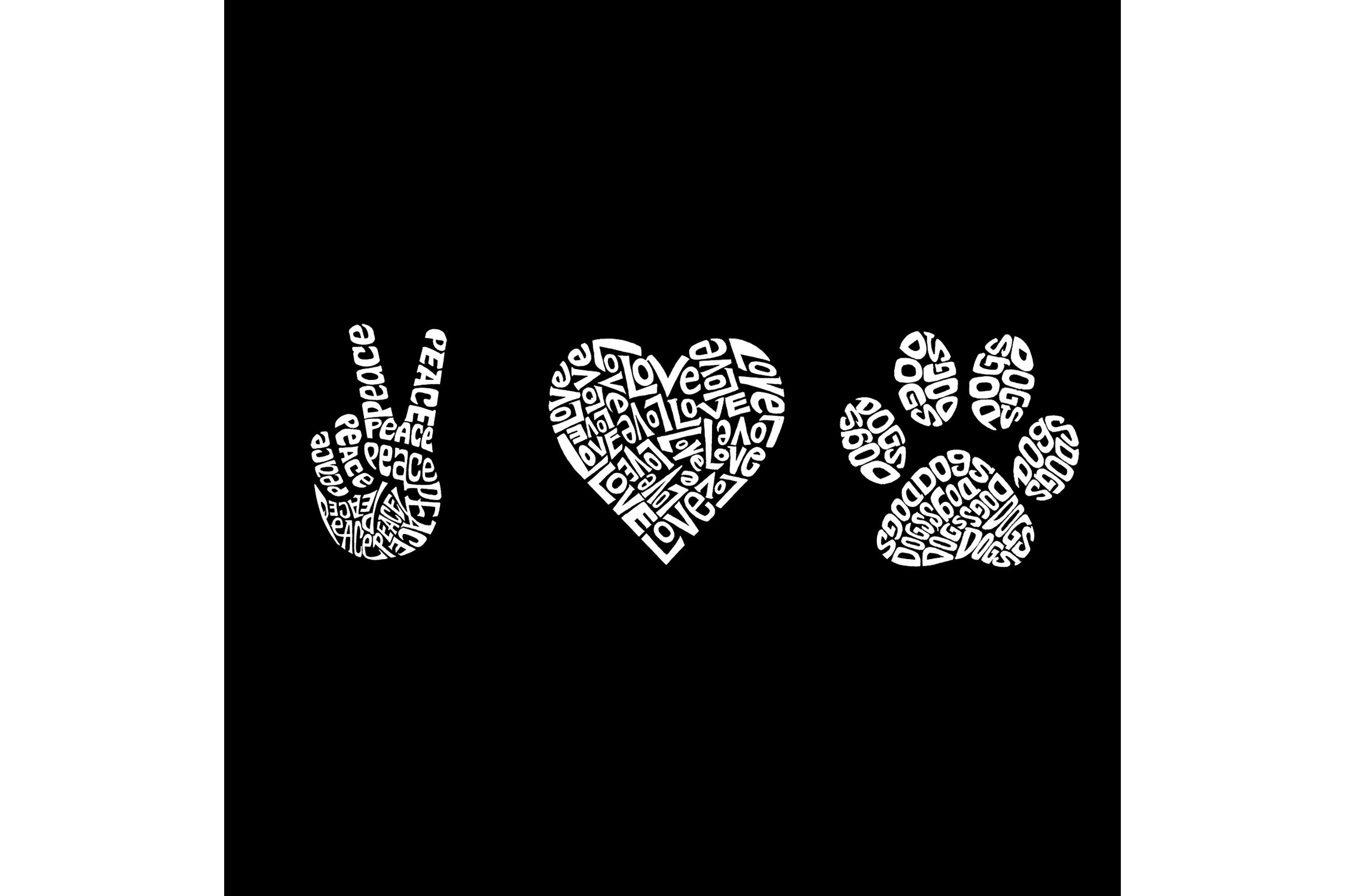 Mens Word Art Crewneck Sweatshirt - Peace Love Dogs