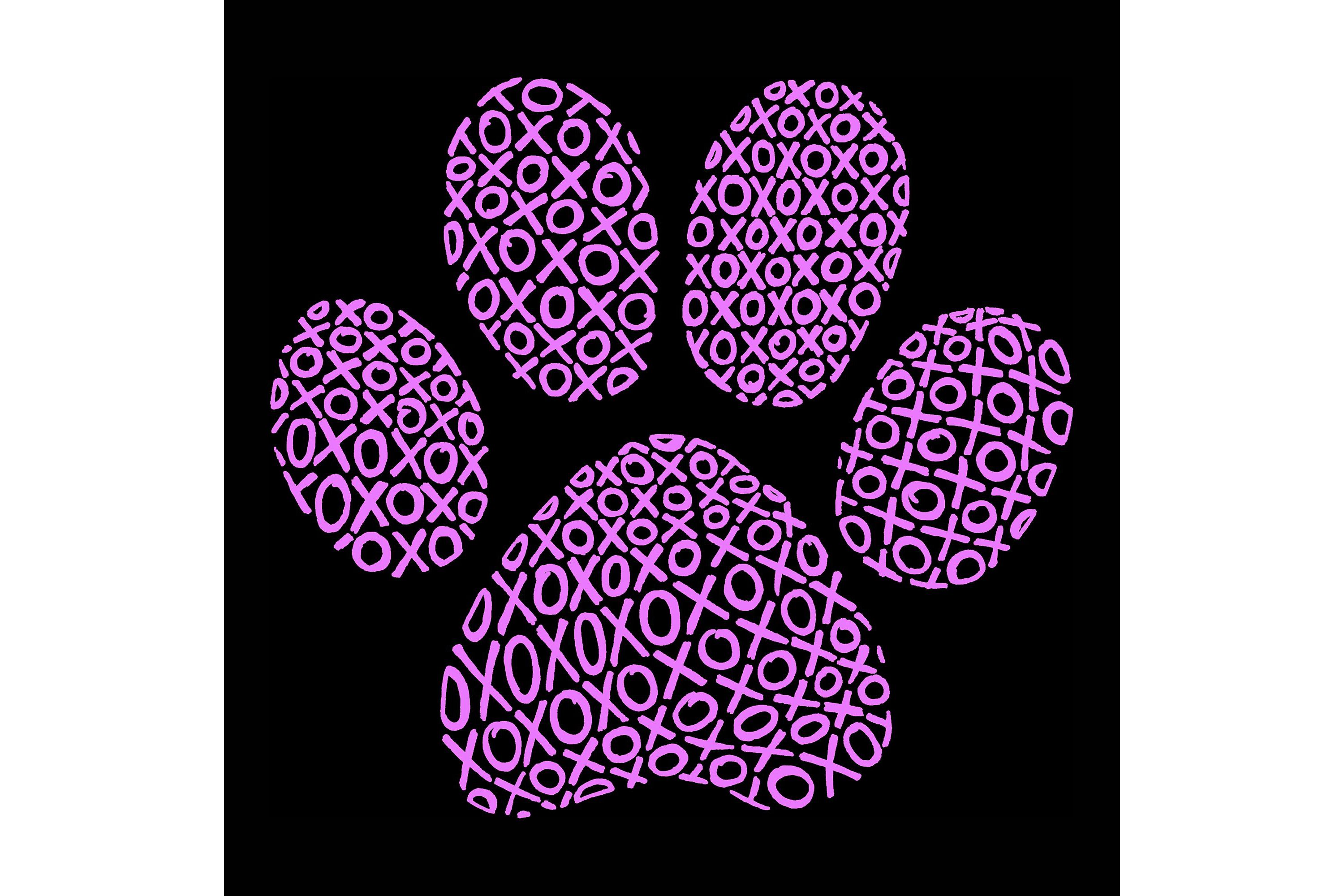 Mens Word Art Hooded Sweatshirt - XOXO Dog Paw