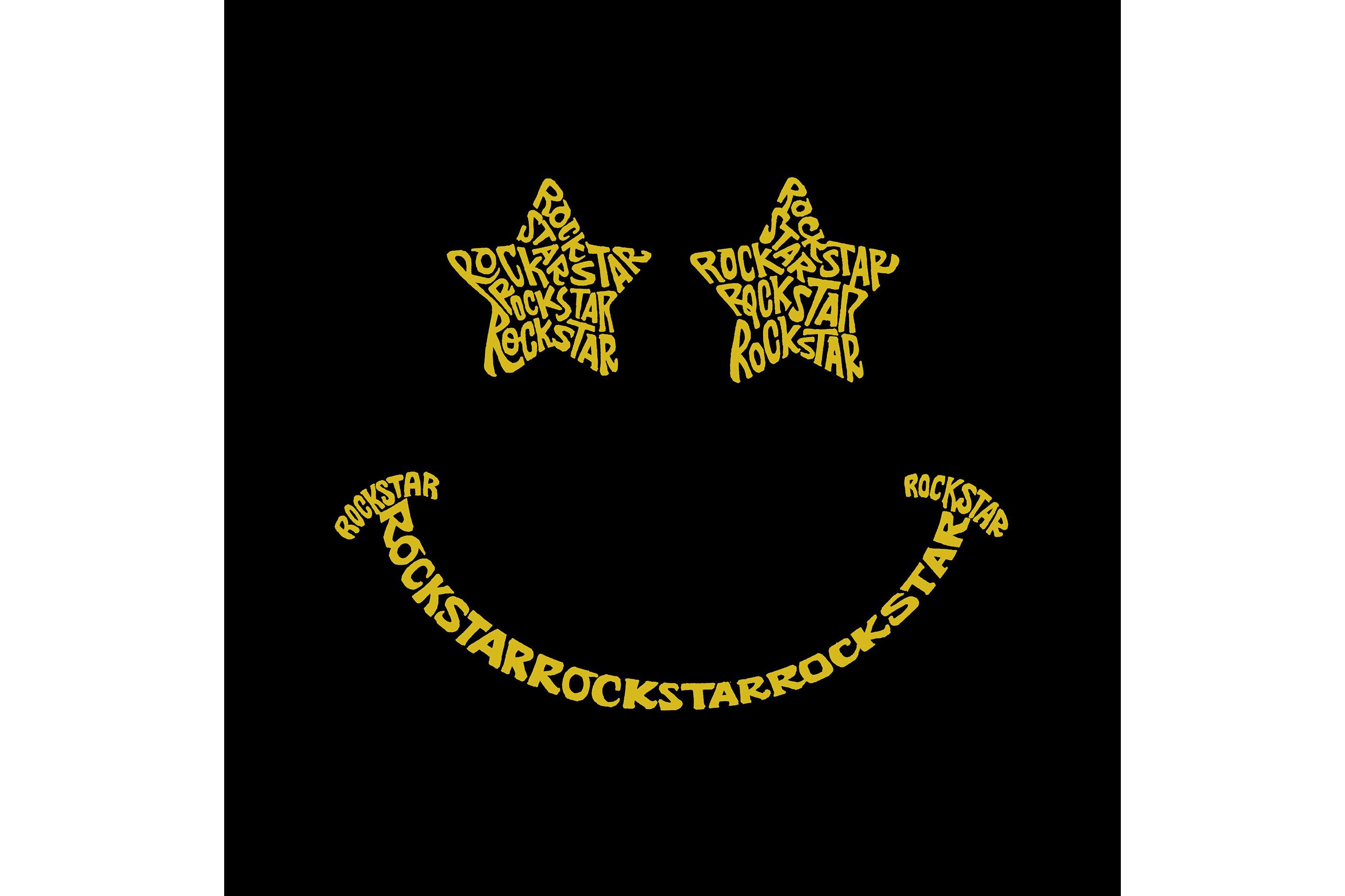 Mens Word Art T-shirt - Rockstar Smiley