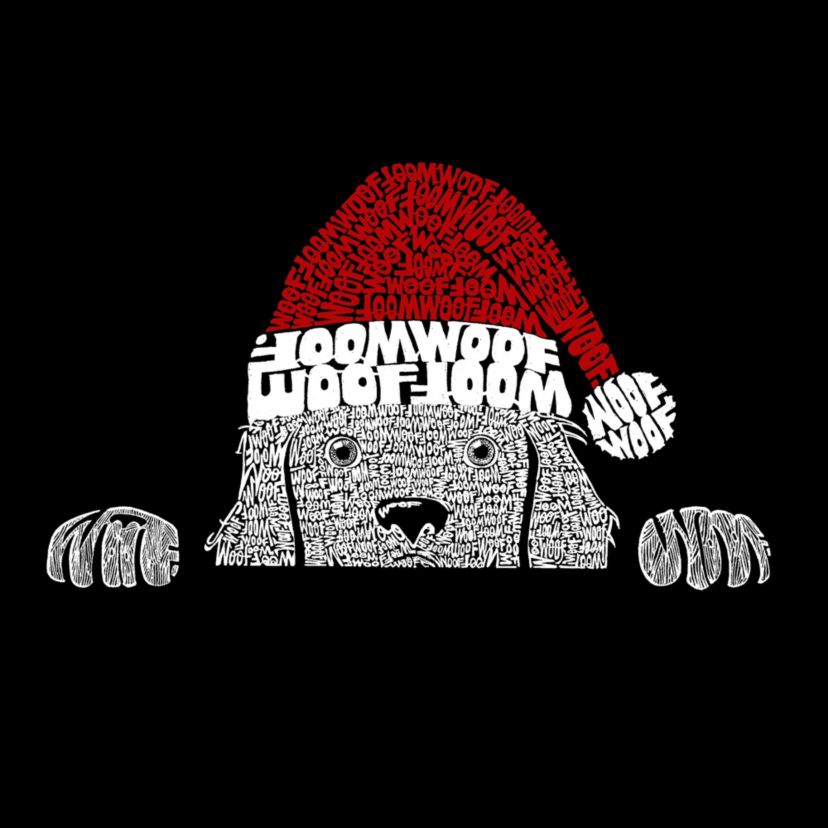 Mens Word Art Tank Top  - Christmas Peeking Dog