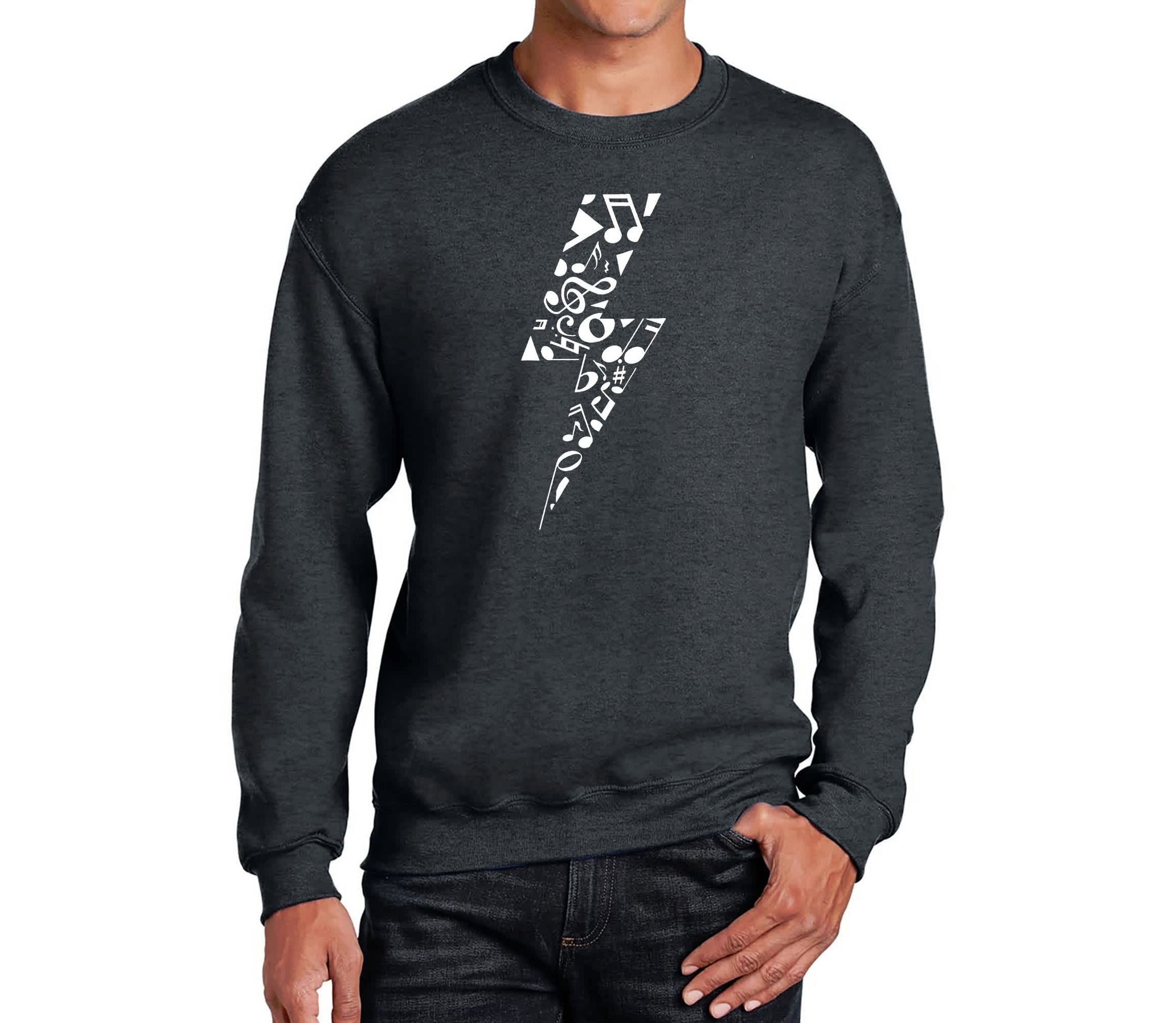 Mens Word Art Crewneck Sweatshirt - Lightning Bolt