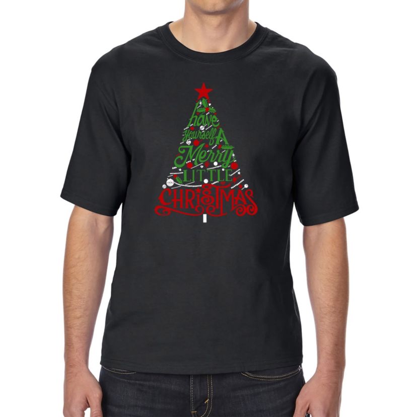 Mens Tall and Long Word Art T-Shirt - Have Yourself a Merry Little Christmas