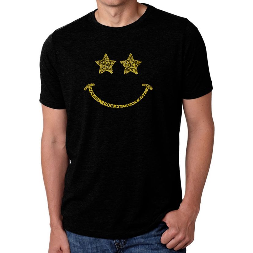 Mens Premium Blend Word Art T-shirt - Rockstar Smiley