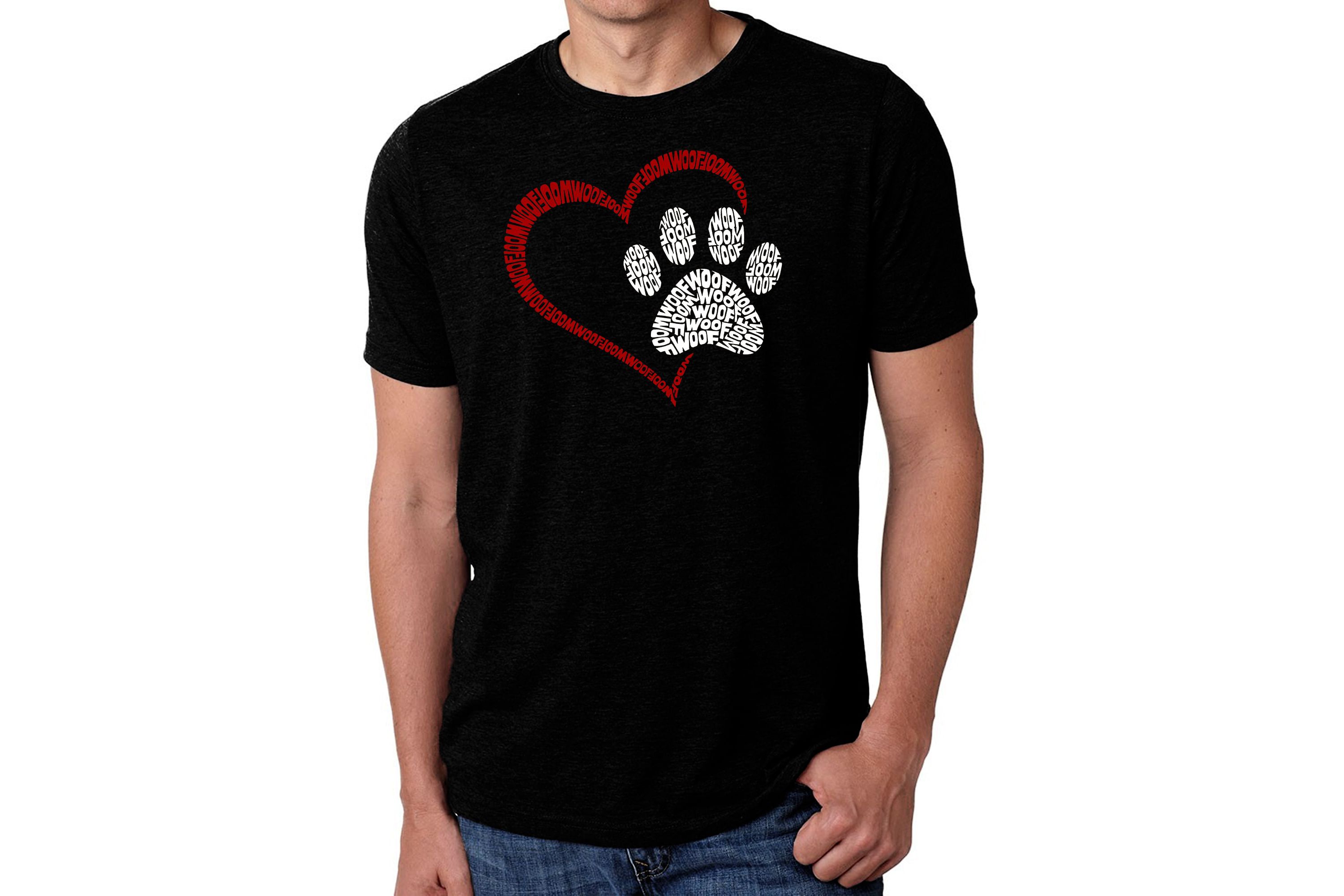 Mens Premium Blend Word Art T-Shirt - Paw Heart