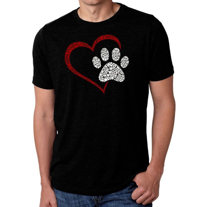 Mens Premium Blend Word Art T-Shirt - Paw Heart