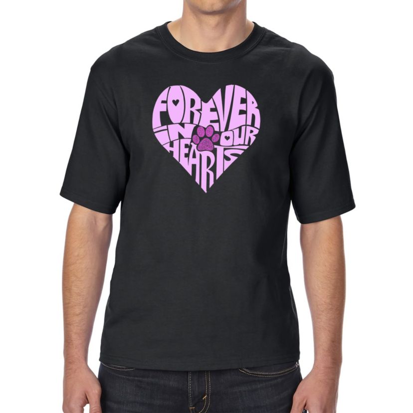Mens Tall and Long Word Art T-Shirt - Forever In Our Hearts