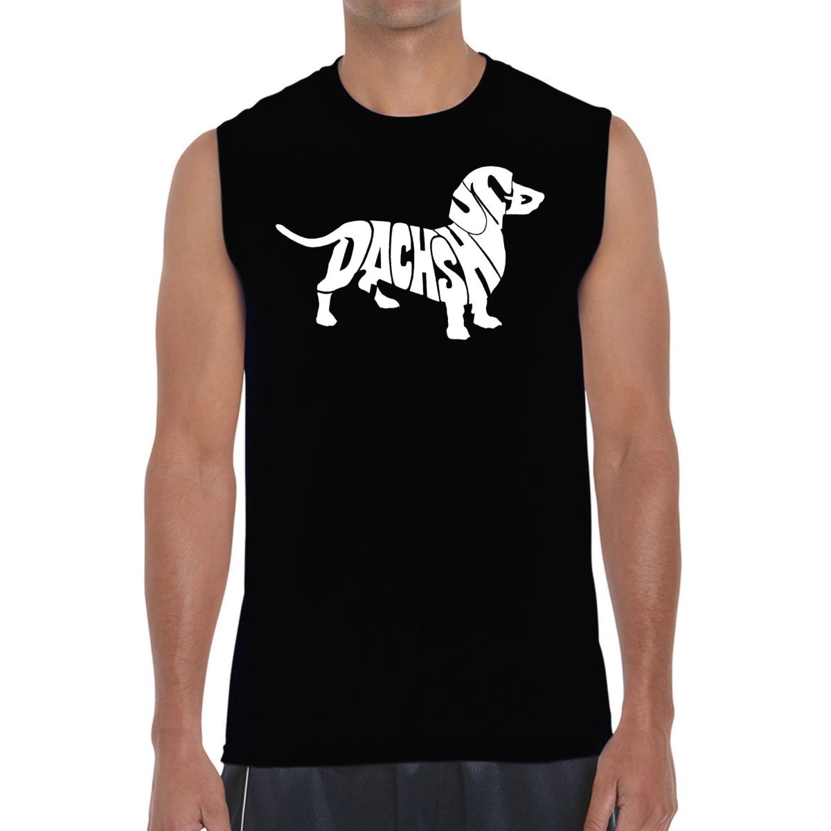 Mens Word Art Sleeveless T-shirt - Dachshund