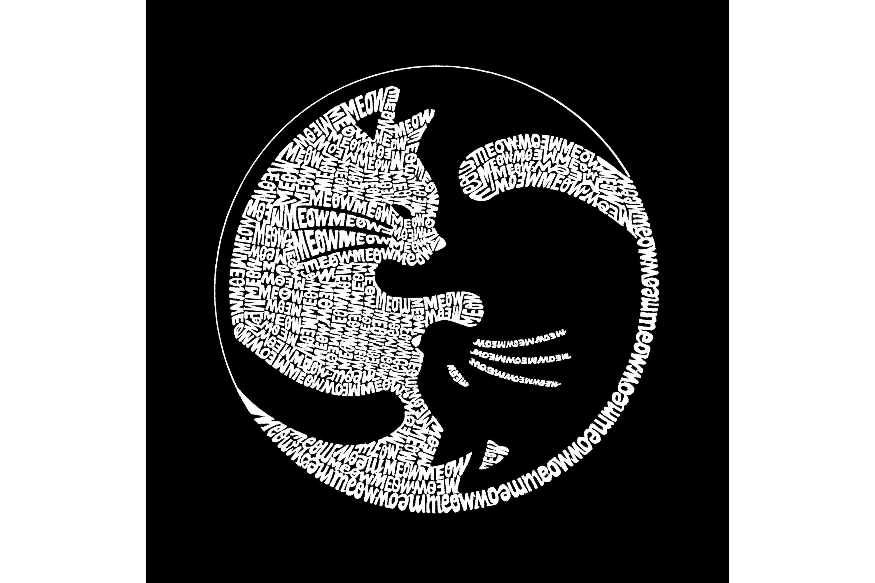 Mens Word Art T-shirt - Yin Yang Cat
