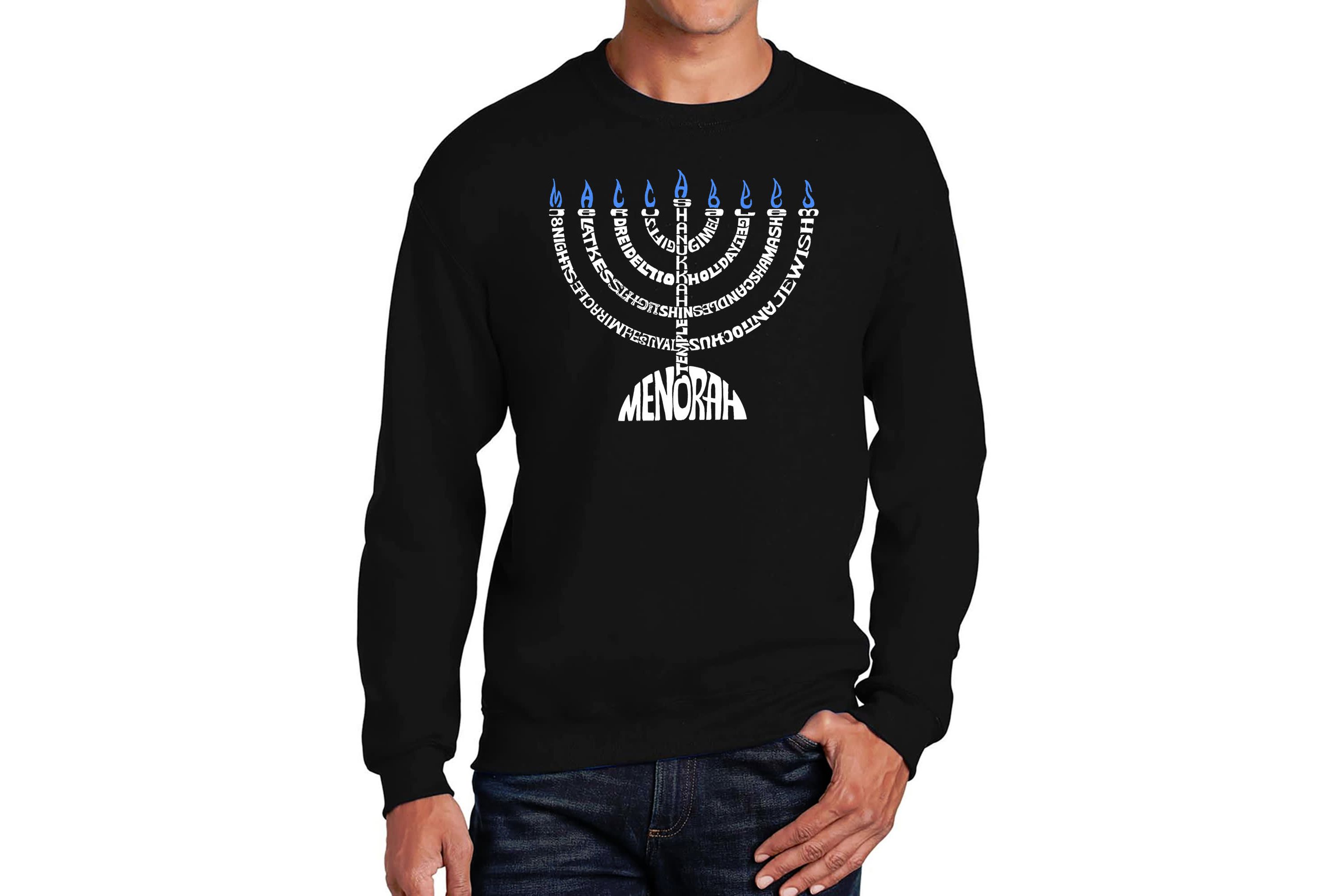 Mens Word Art Crewneck Sweatshirt - Menorah