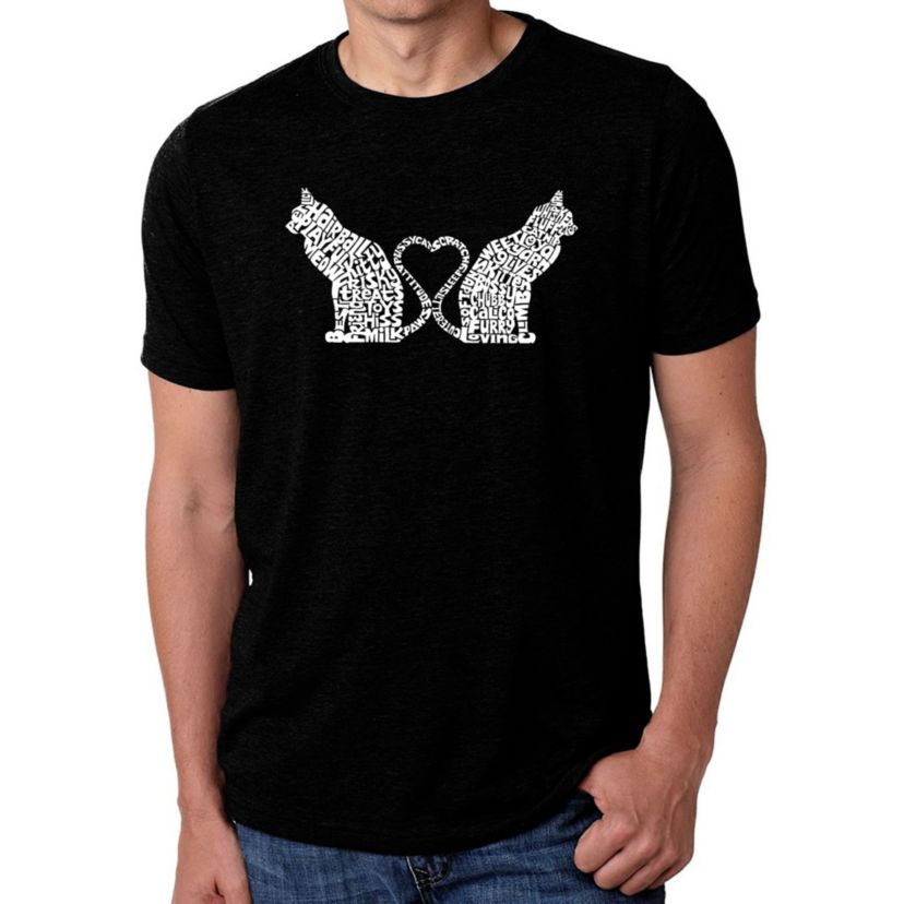 Mens Premium Blend Word Art T-Shirt - Cat Tail Hearts
