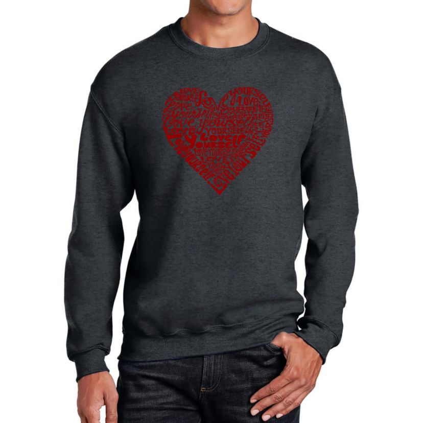 Mens Word Art Crewneck Sweatshirt  - Love Yourself