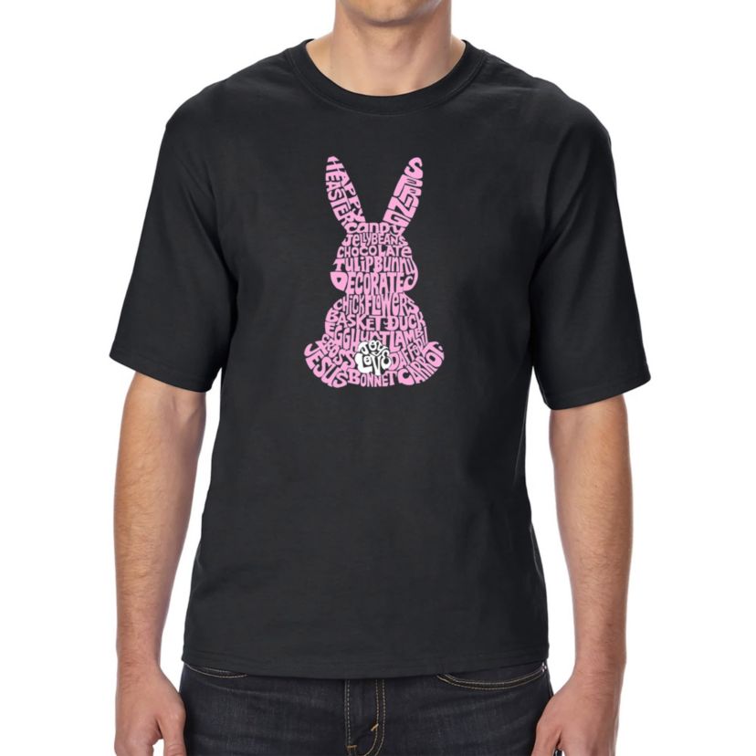 Mens Tall and Long Word Art T-shirt - Easter Bunny