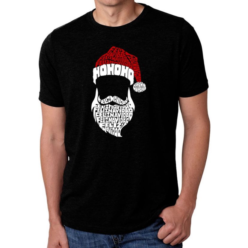 Mens Premium Blend Word Art T-Shirt - Feliz Navidad Santa Claus