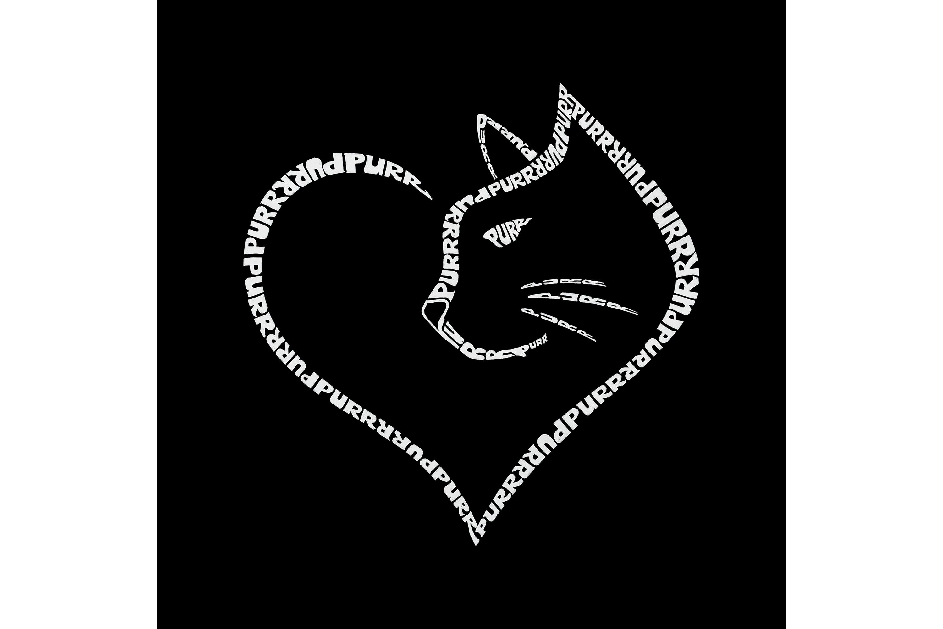Mens Word Art Hooded Sweatshirt  - Cat Heart