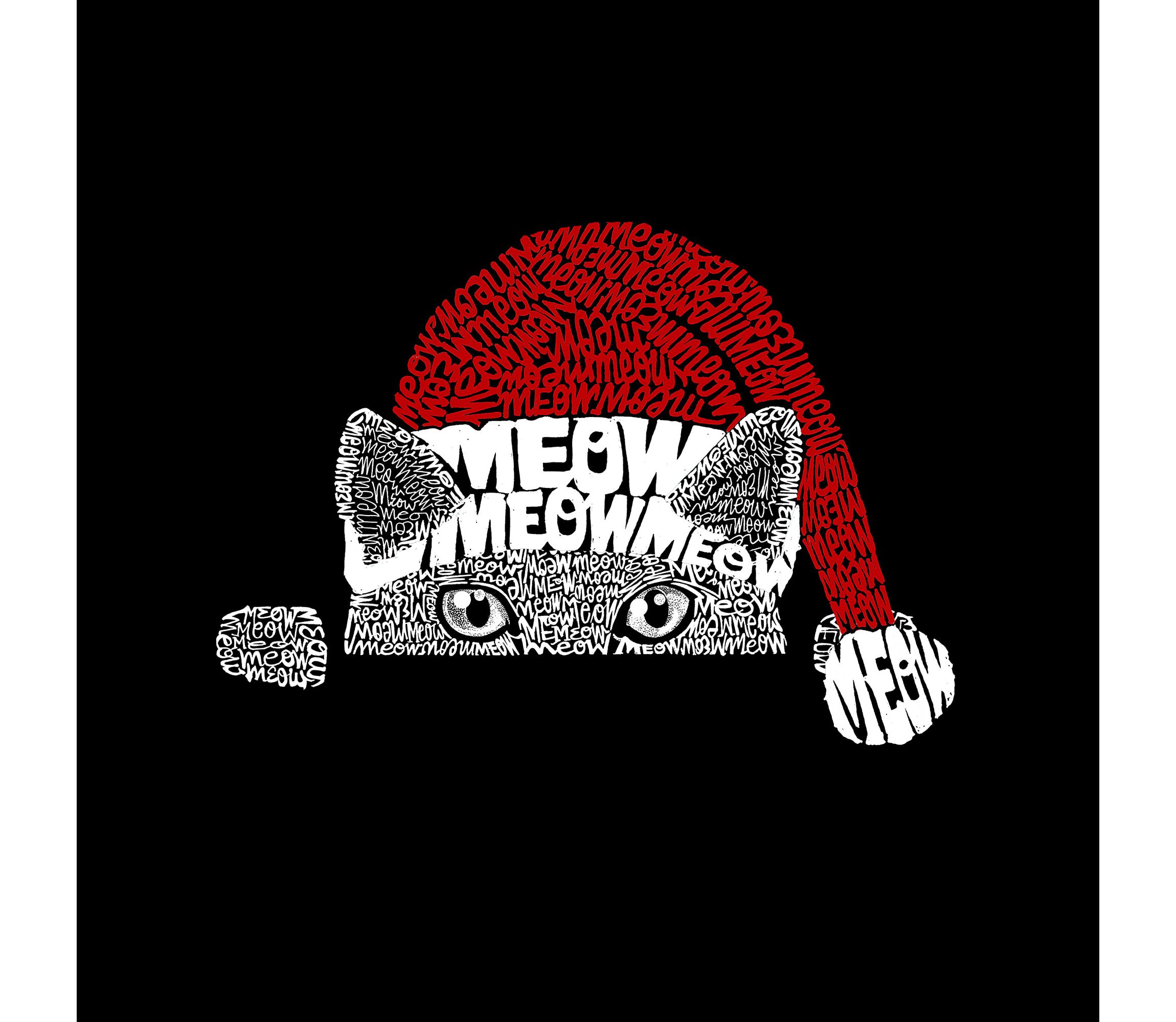 Mens Word Art Crewneck Sweatshirt  - Christmas Peeking Cat