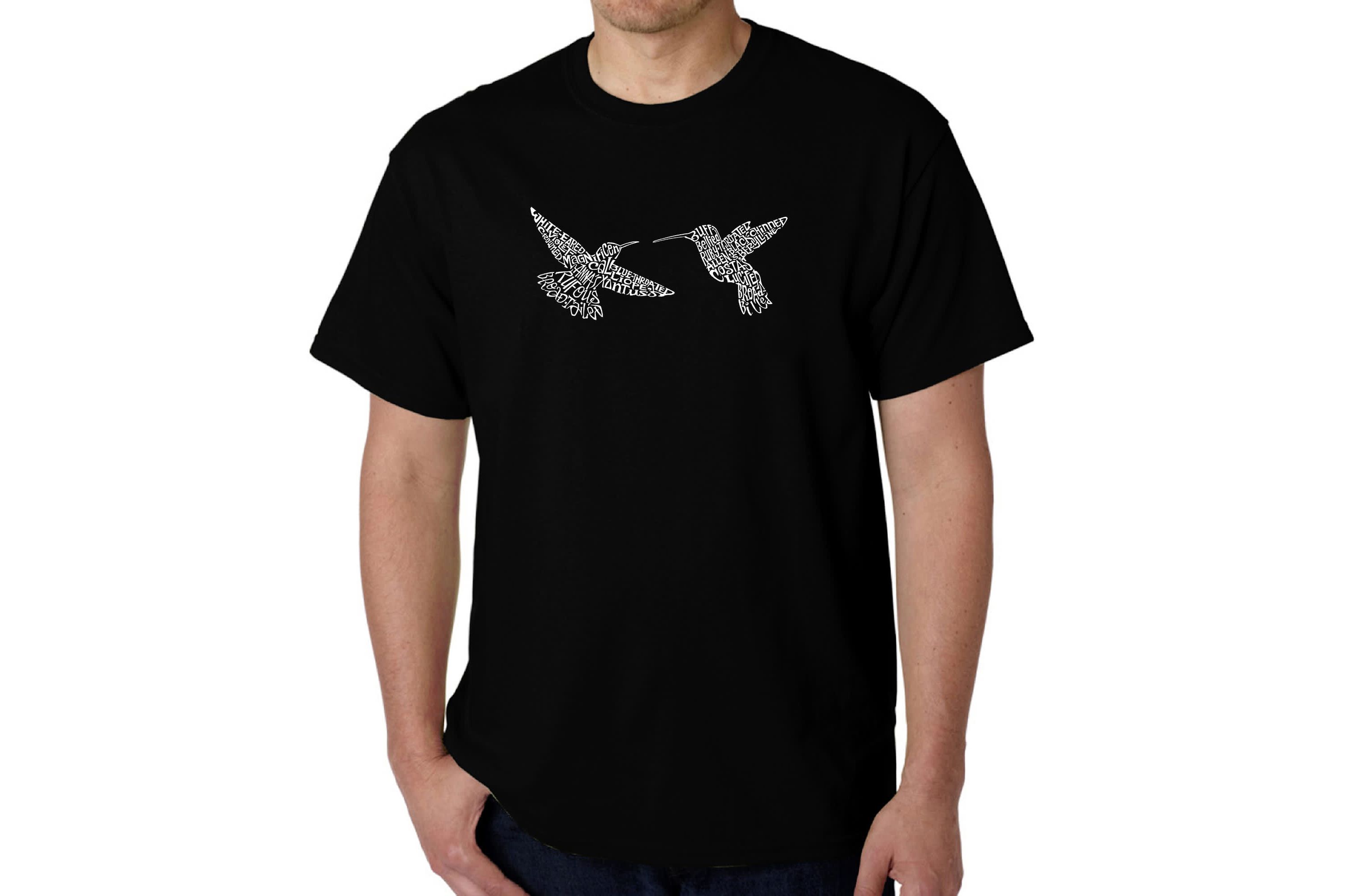 Mens Word Art T-Shirt  - Hummingbirds