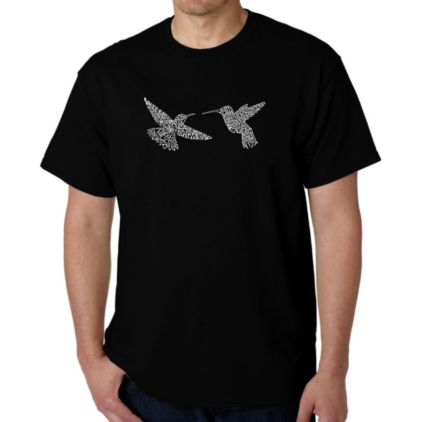 Mens Word Art T-Shirt  - Hummingbirds