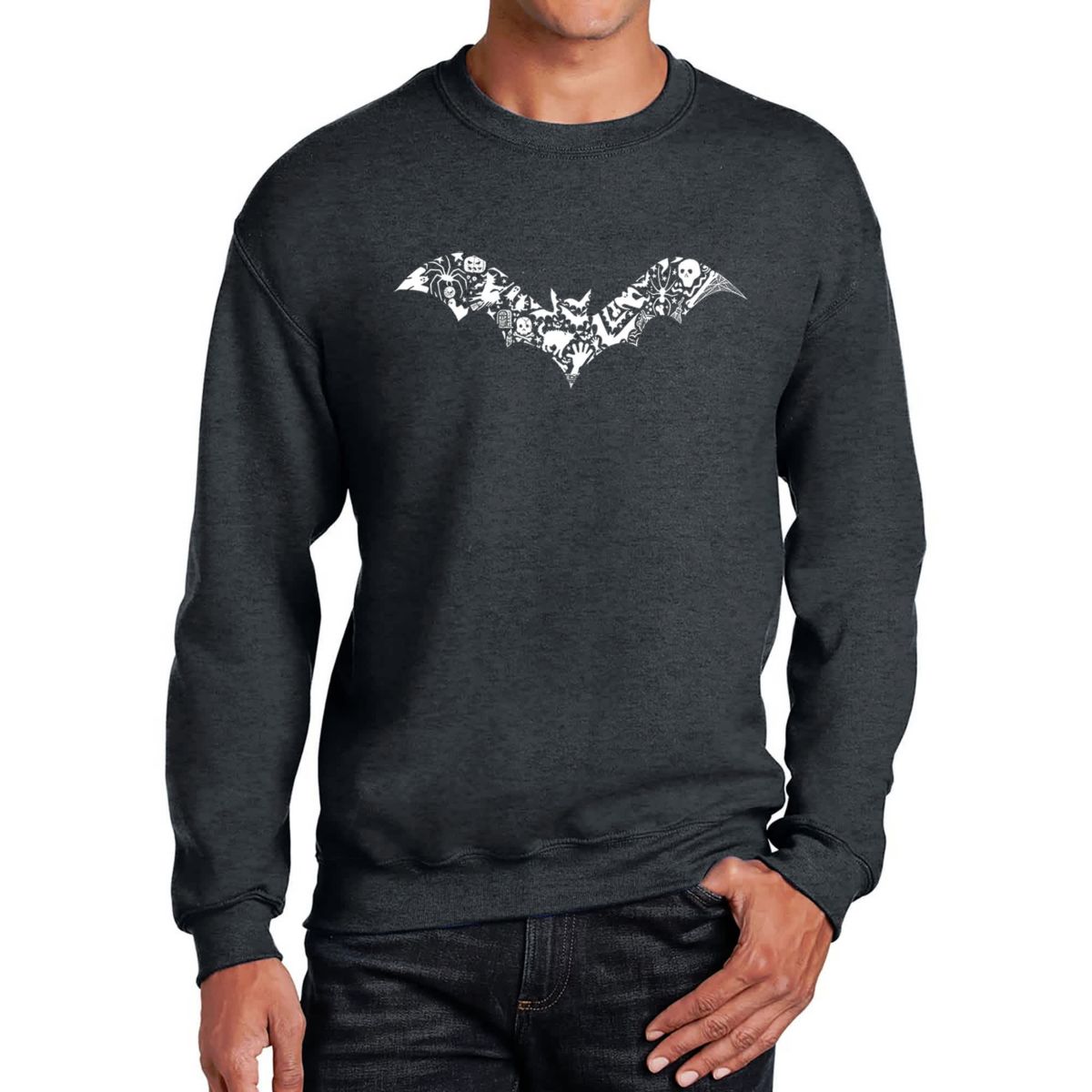 Mens Word Art Crewneck Sweatshirt - Bat Pics