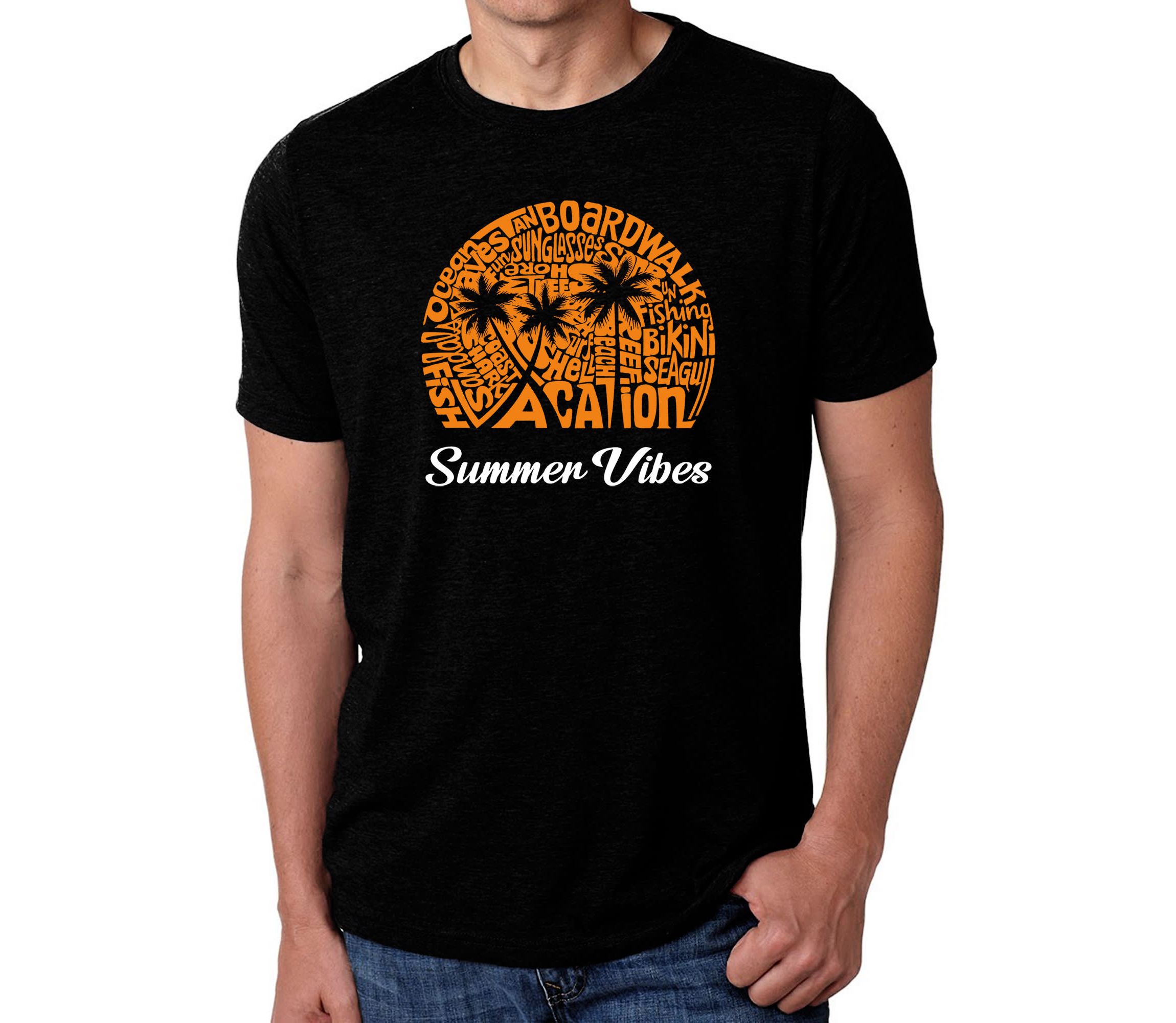 Mens Premium Blend Word Art T-Shirt - Summer Vibes