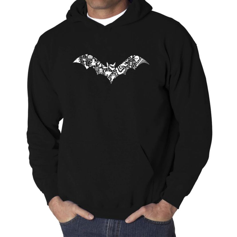 Mens Word Art Hooded Sweatshirt - Bat Pics
