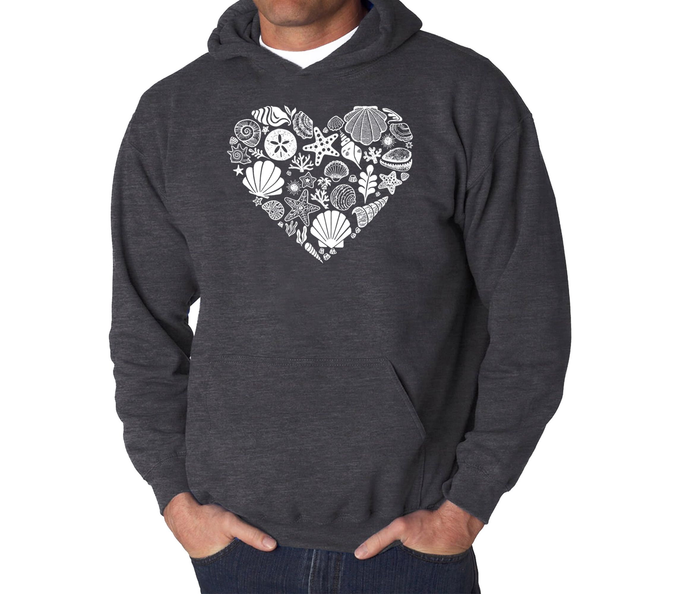 Mens Word Art Hooded Sweatshirt - Sea Shells