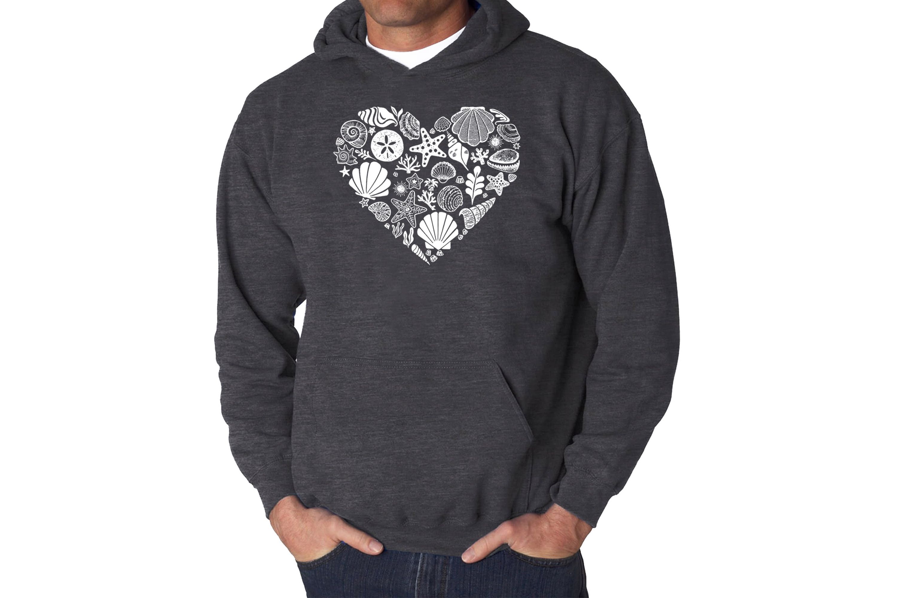 Mens Word Art Hooded Sweatshirt - Sea Shells
