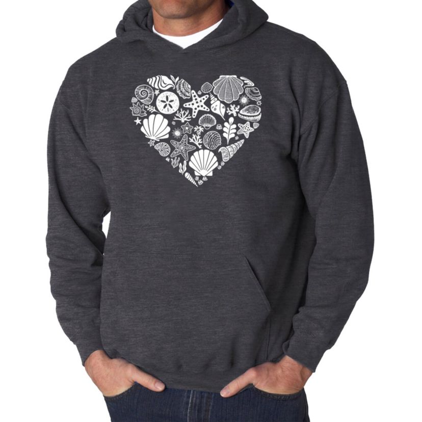 Mens Word Art Hooded Sweatshirt - Sea Shells