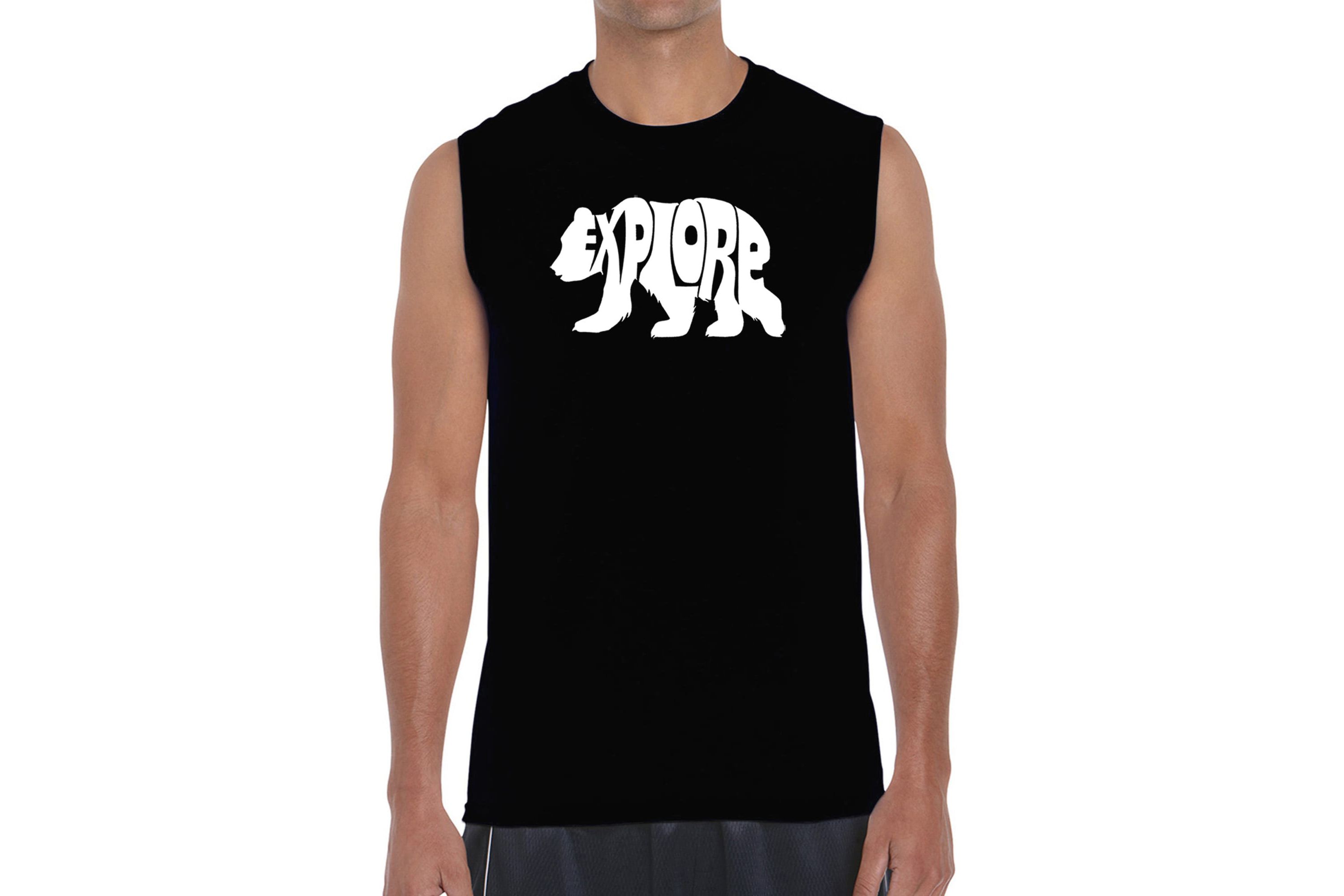 Mens Word Art Sleeveless T-Shirt - Explore