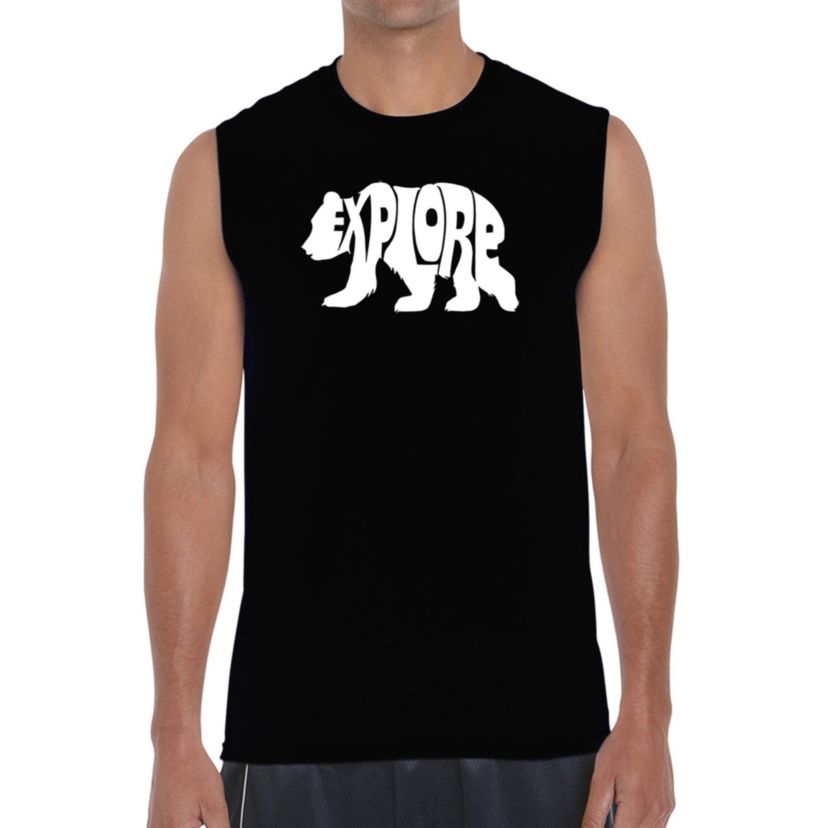 Mens Word Art Sleeveless T-Shirt - Explore