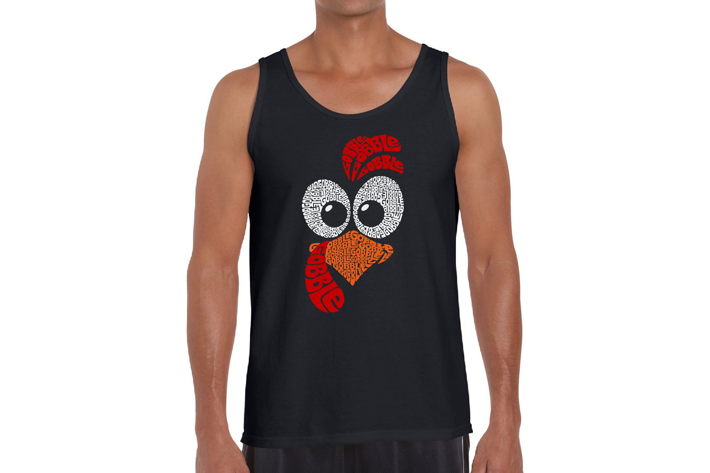 Mens Word Art Tank Top - Turkey Face
