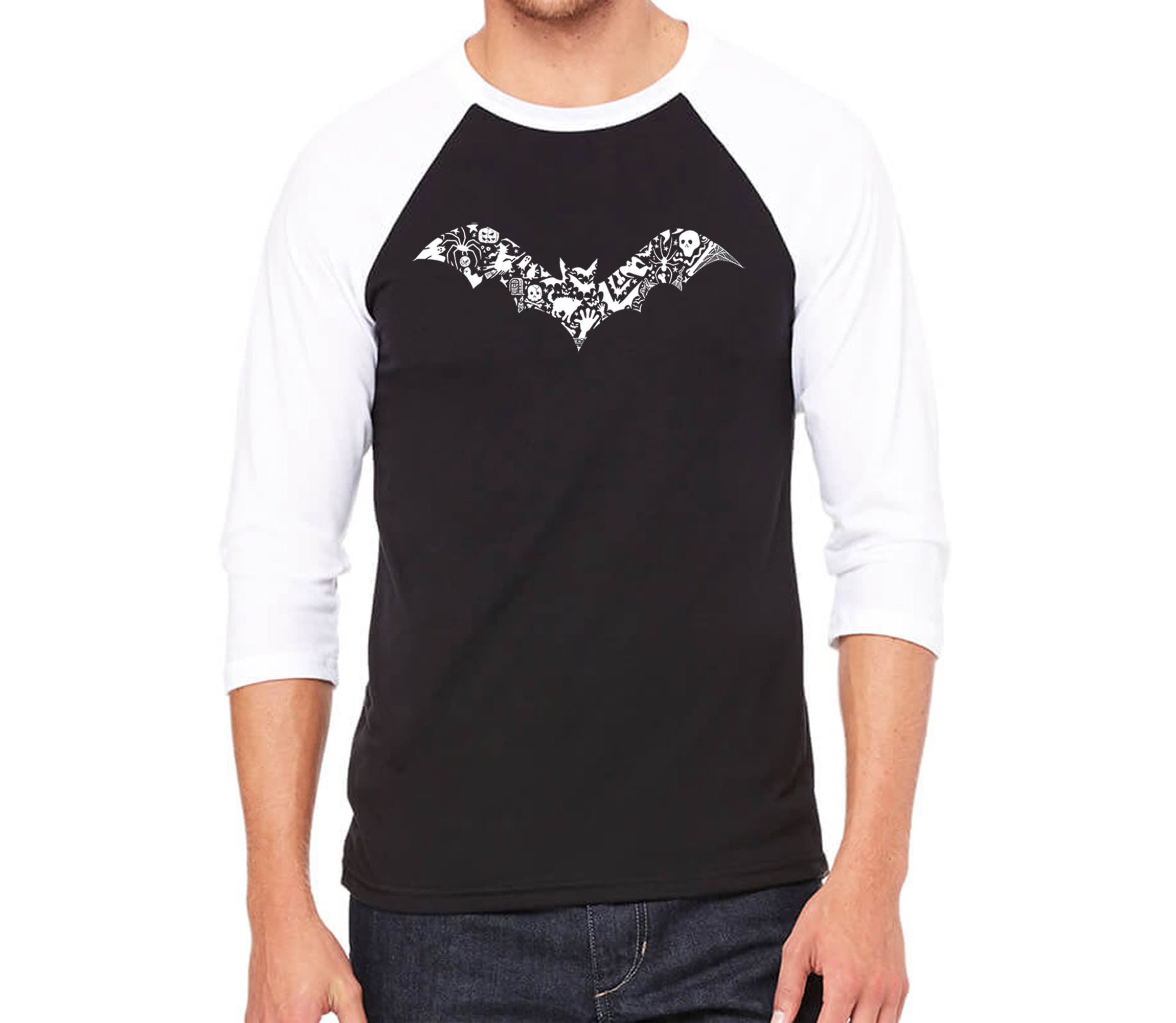 Mens Raglan Baseball Word Art T-Shirt - Bat Pics