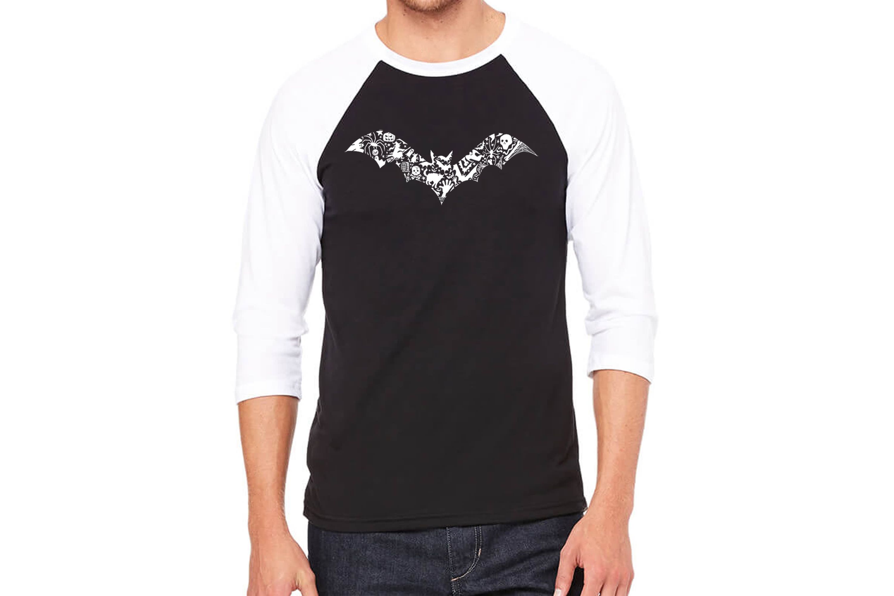 Mens Raglan Baseball Word Art T-Shirt - Bat Pics