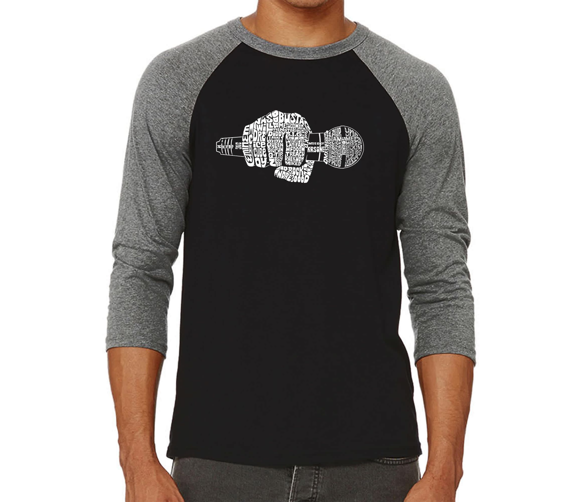 Mens Raglan Baseball Word Art T-Shirt - 90s Rappers