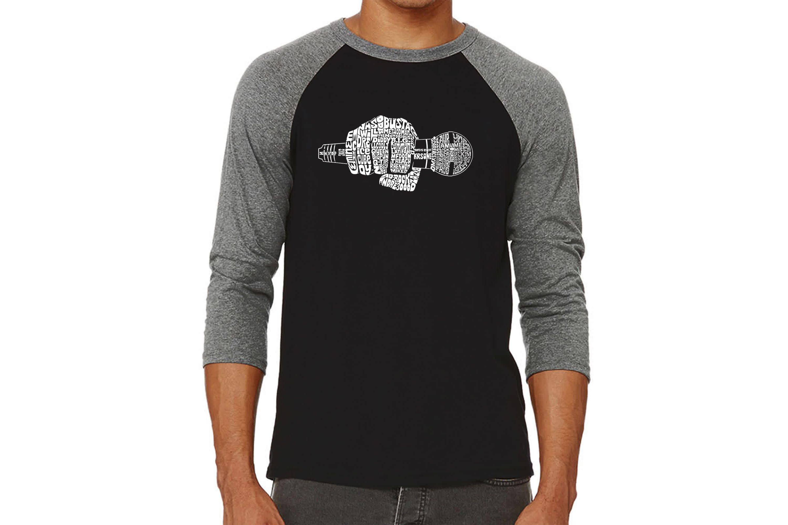 Mens Raglan Baseball Word Art T-Shirt - 90s Rappers