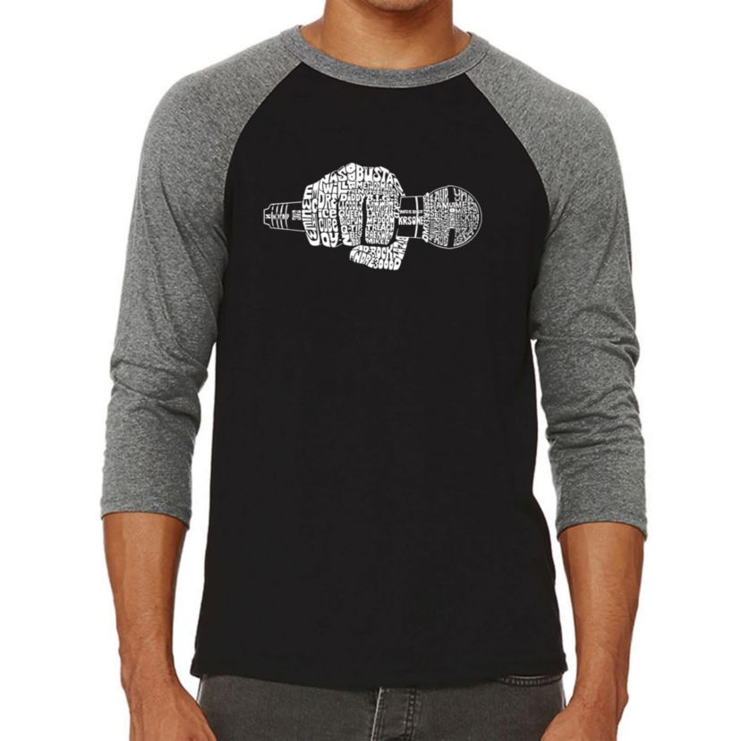 Mens Raglan Baseball Word Art T-Shirt - 90s Rappers