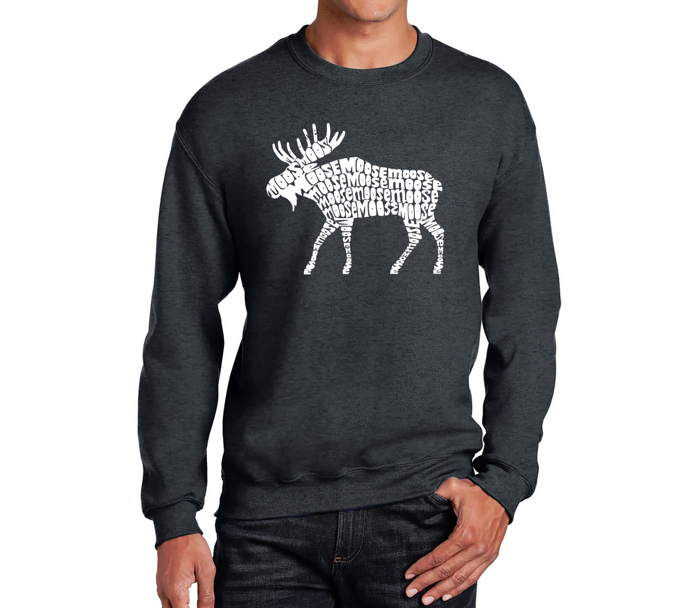 Mens Word Art Crewneck Sweatshirt - Moose