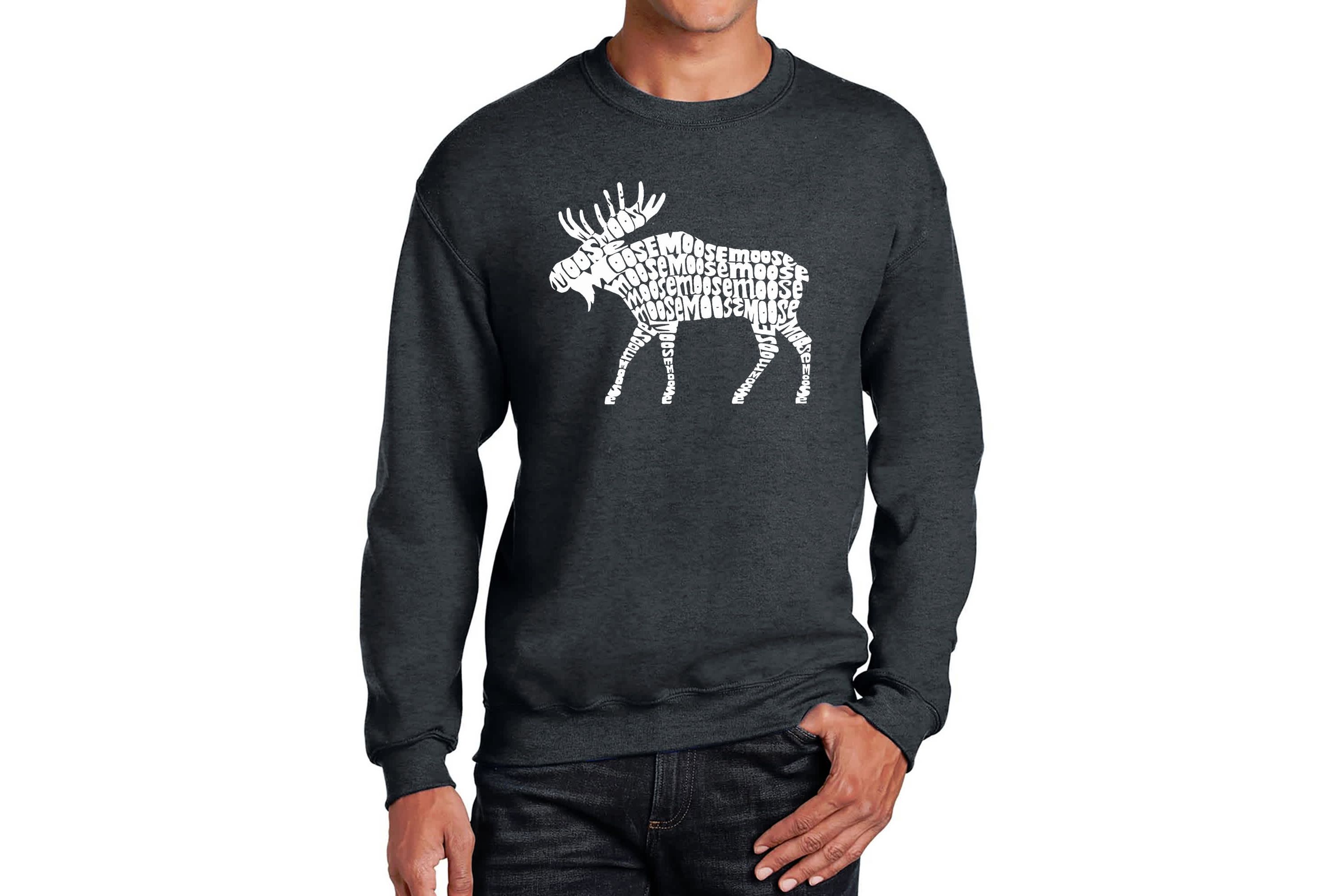 Mens Word Art Crewneck Sweatshirt - Moose