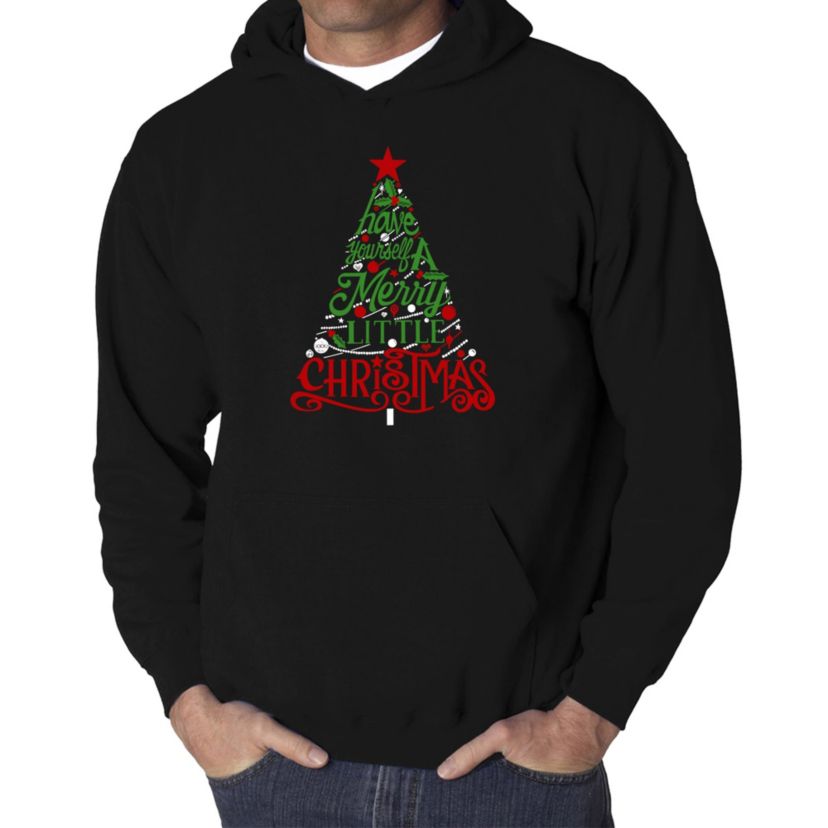 Mens Word Art Hooded Sweatshirt - Have Yourself a Merry Little Christmas