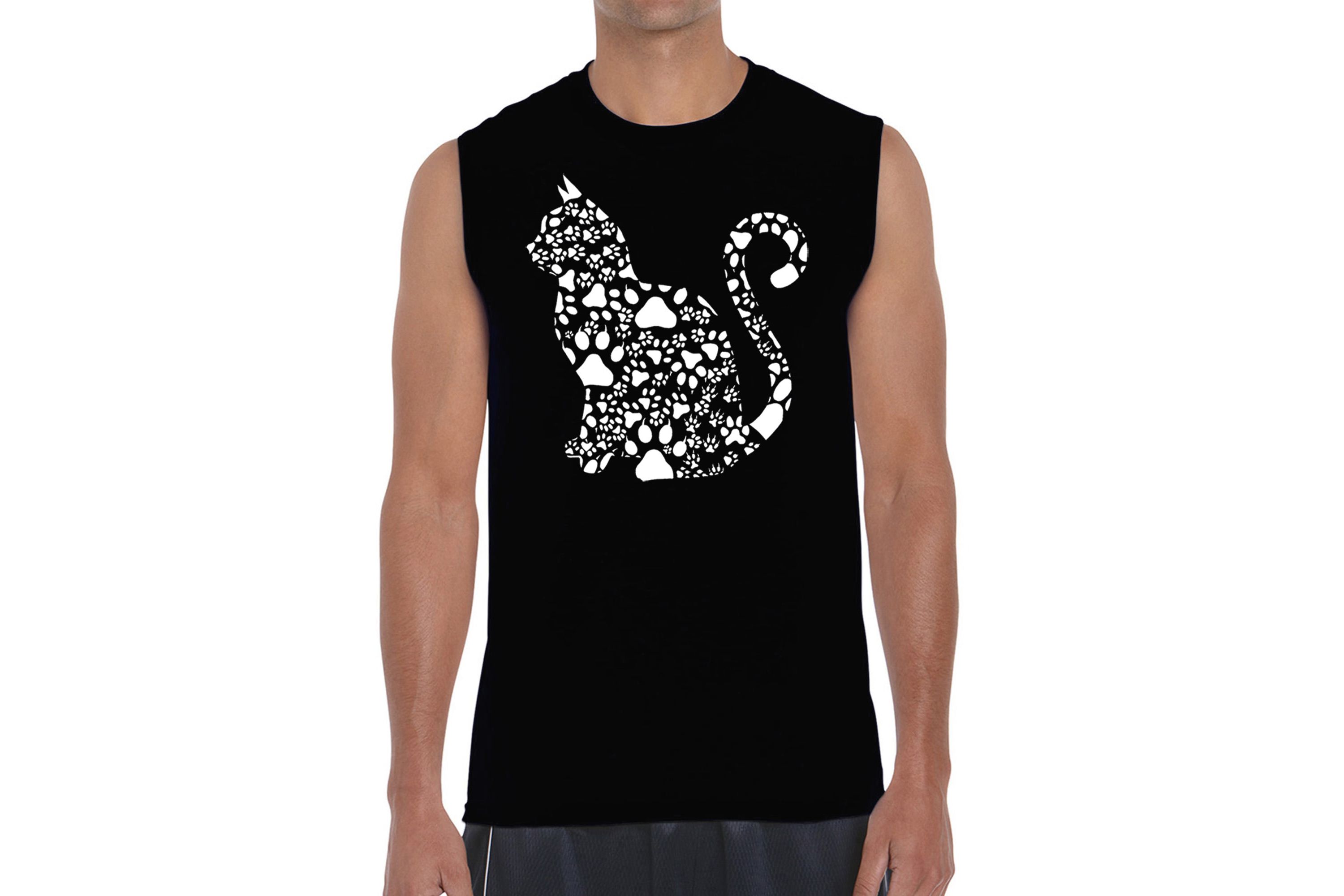 Mens Word Art Sleeveless T-Shirt - Cat Claws