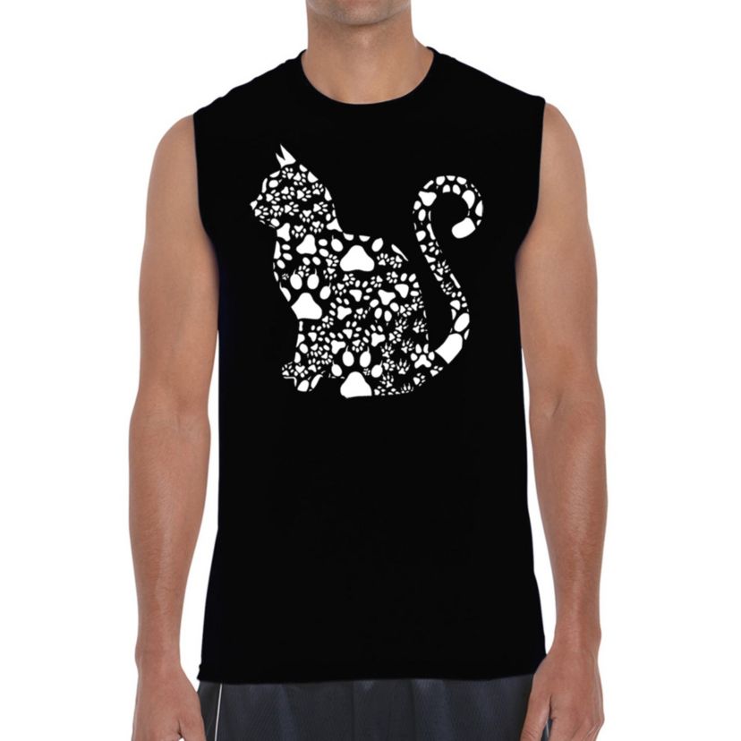 Mens Word Art Sleeveless T-Shirt - Cat Claws