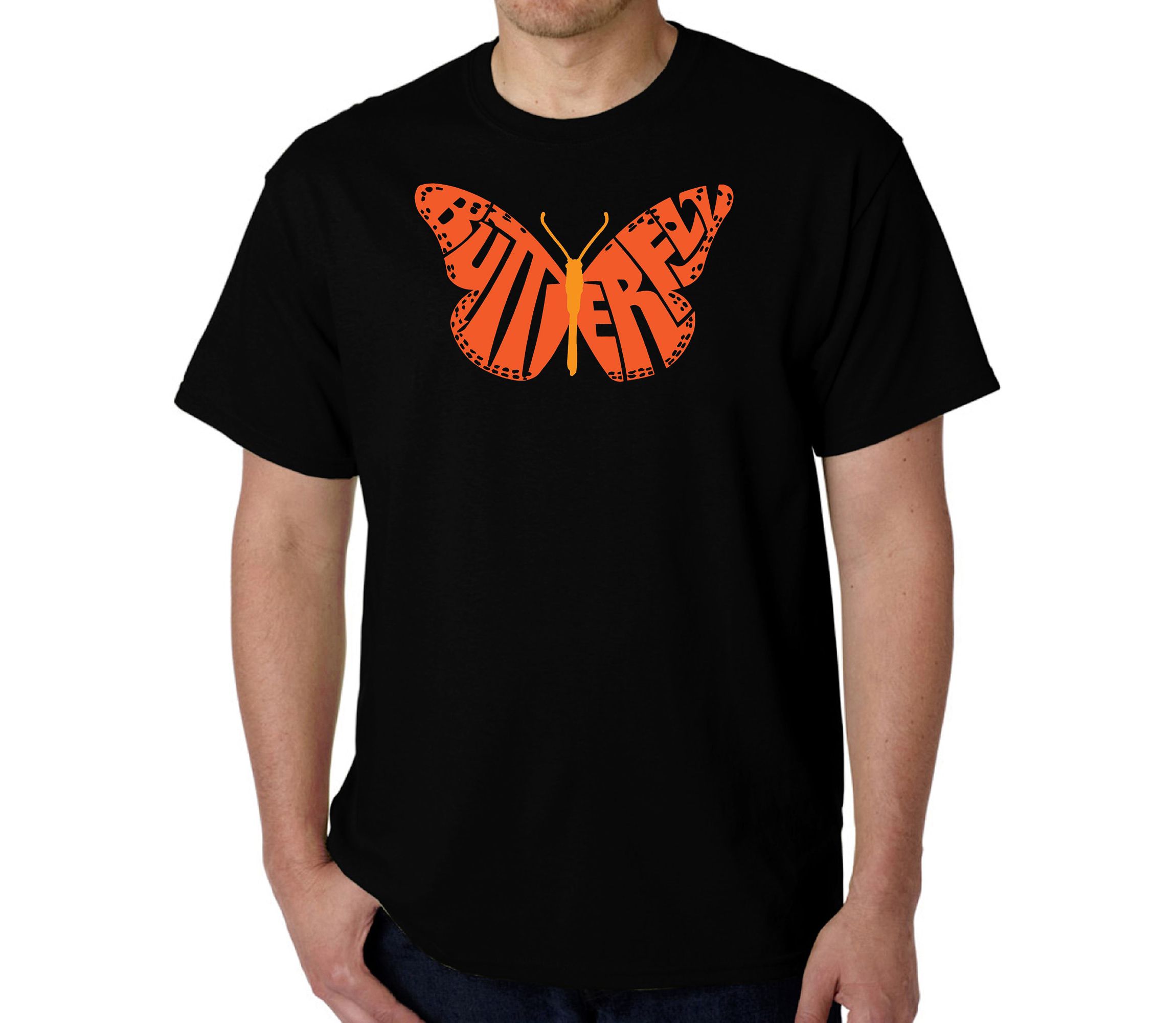 Mens Word Art T-Shirt - Butterfly